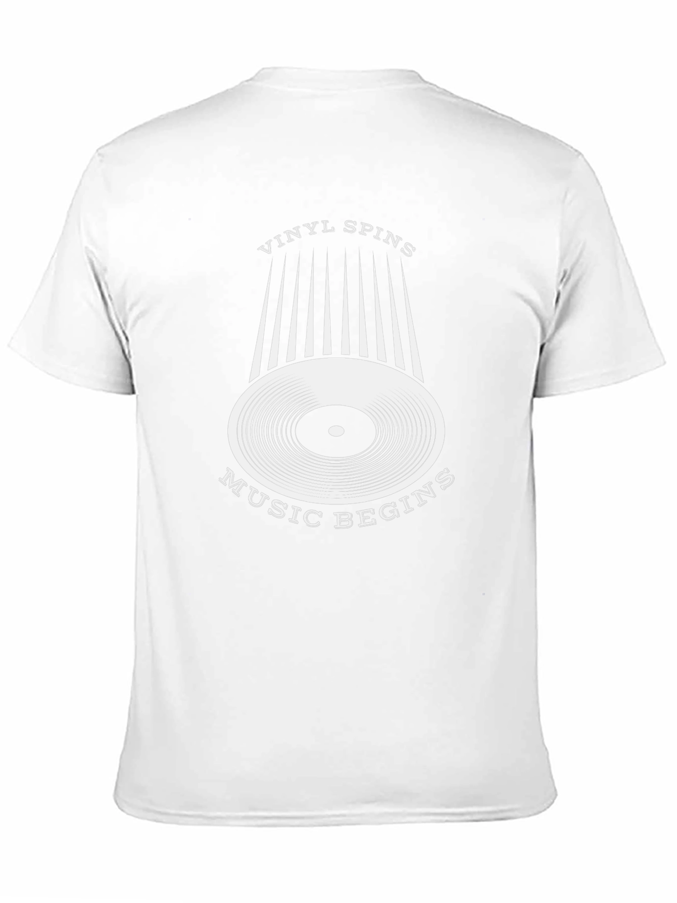 Vinyl Spins Music Begins Black Graphic Tee