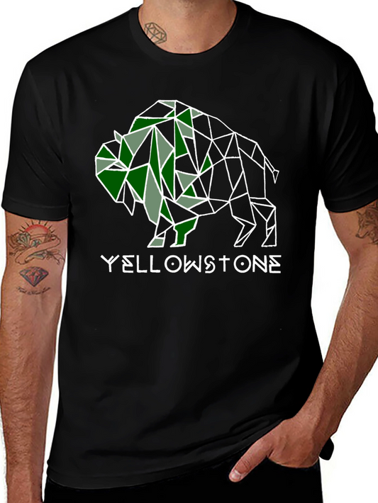 Yellowstone Bison Graphic Tee - Stylish Mens Black T-Shirt