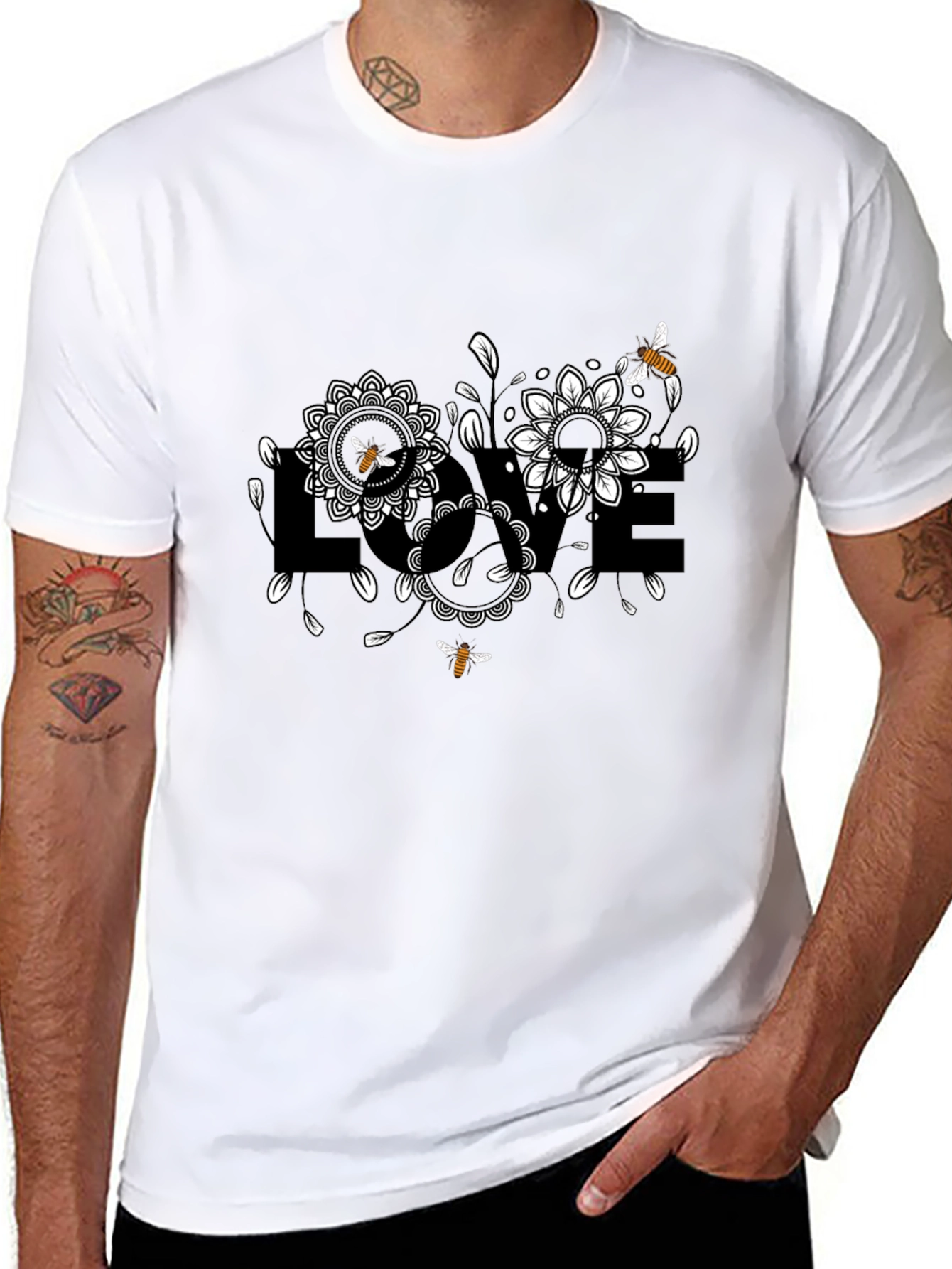 Love Blooms: Bee & Floral Graphic Tee