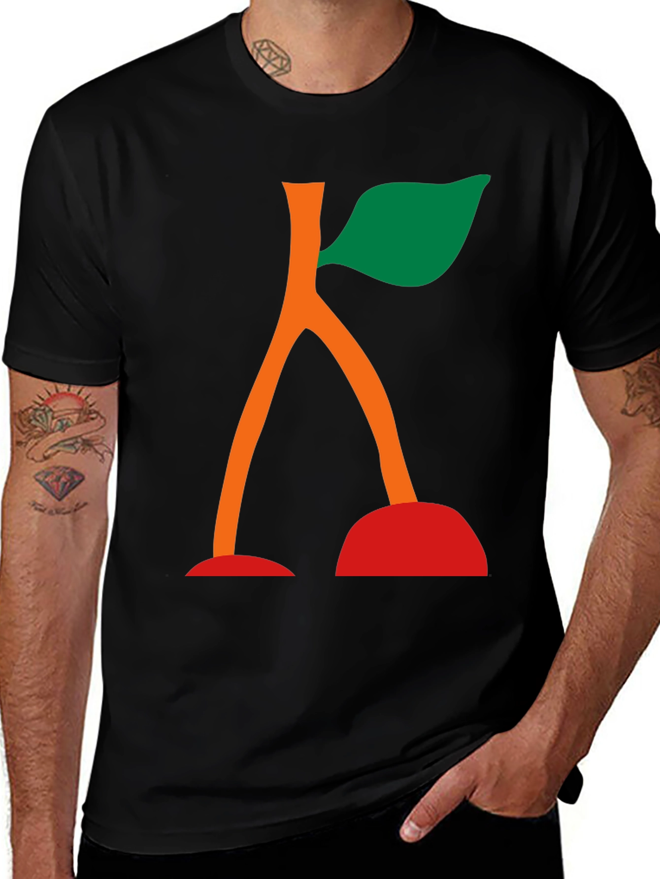 Abstract Cherry Graphic Tee - Unique Design