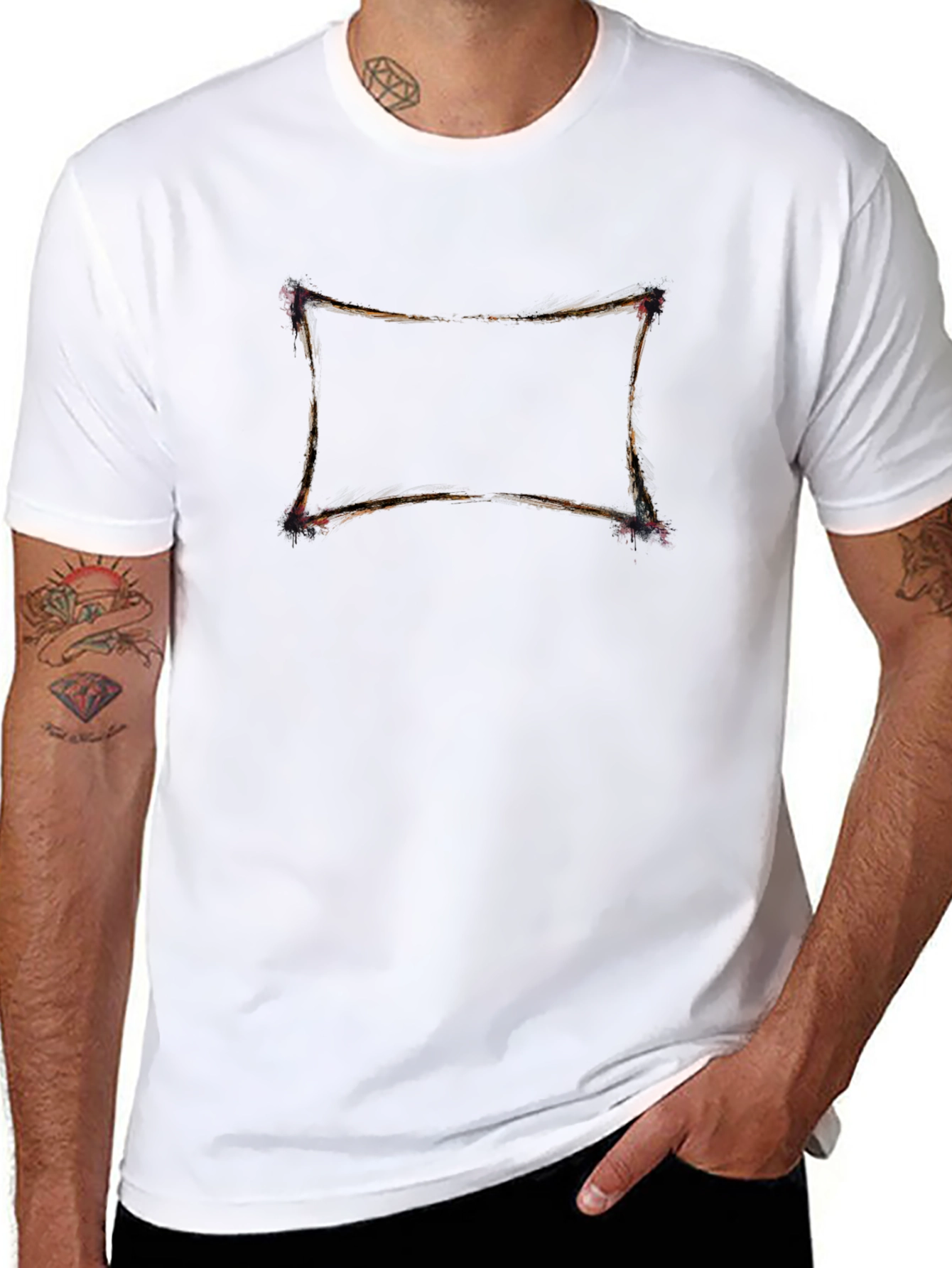 Abstract Frame Black T-Shirt