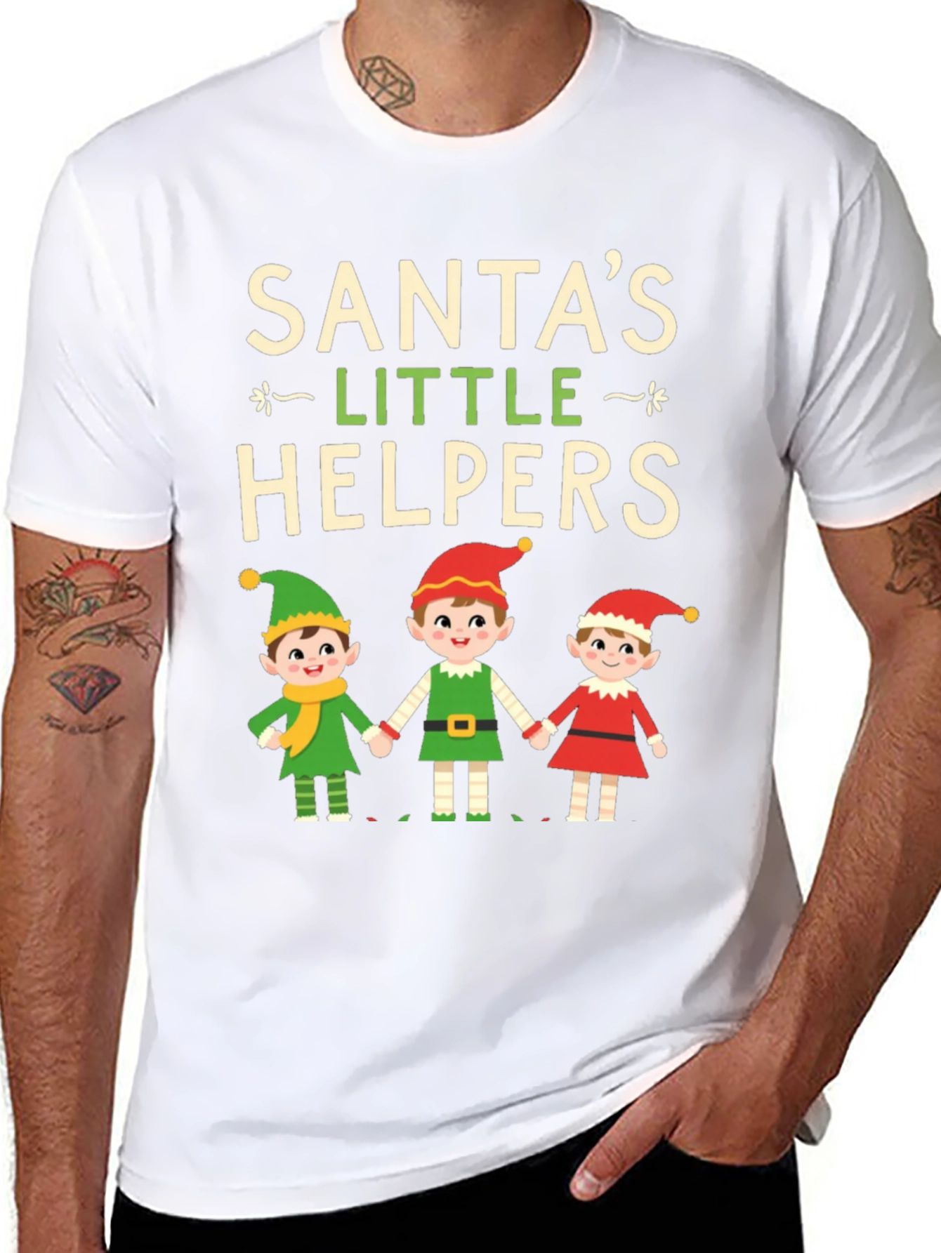 Santas Little Helpers Christmas Graphic Tee