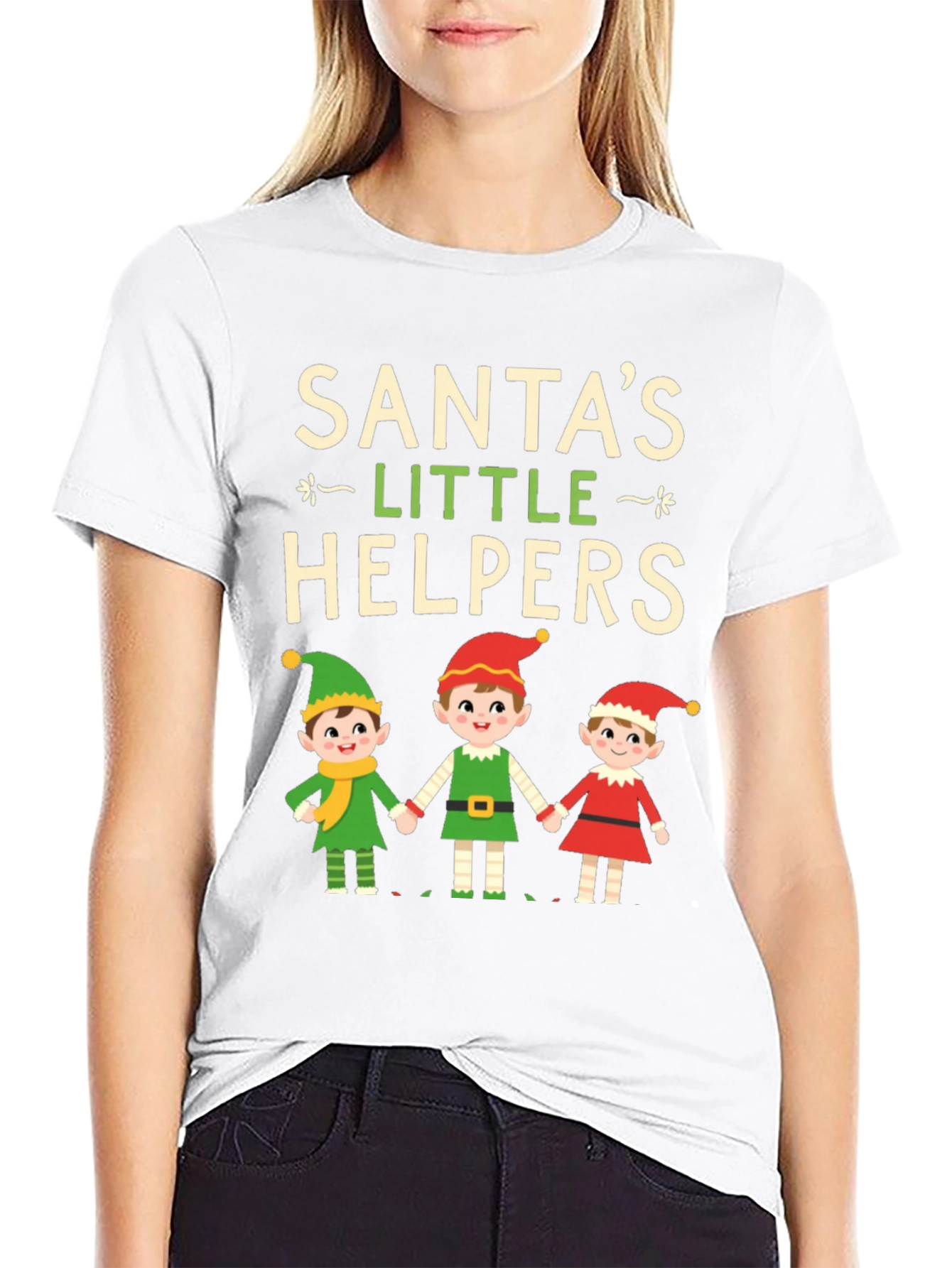 Santas Little Helpers Christmas Graphic Tee