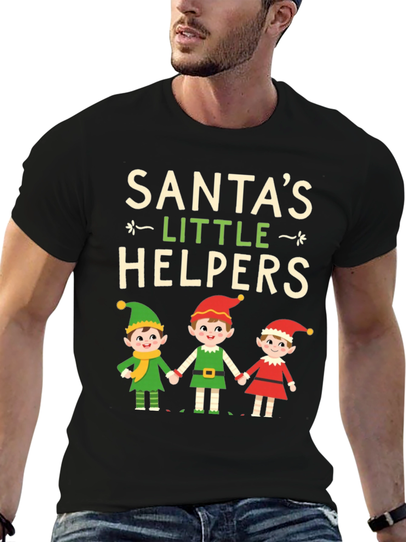 Santas Little Helpers Christmas Graphic Tee