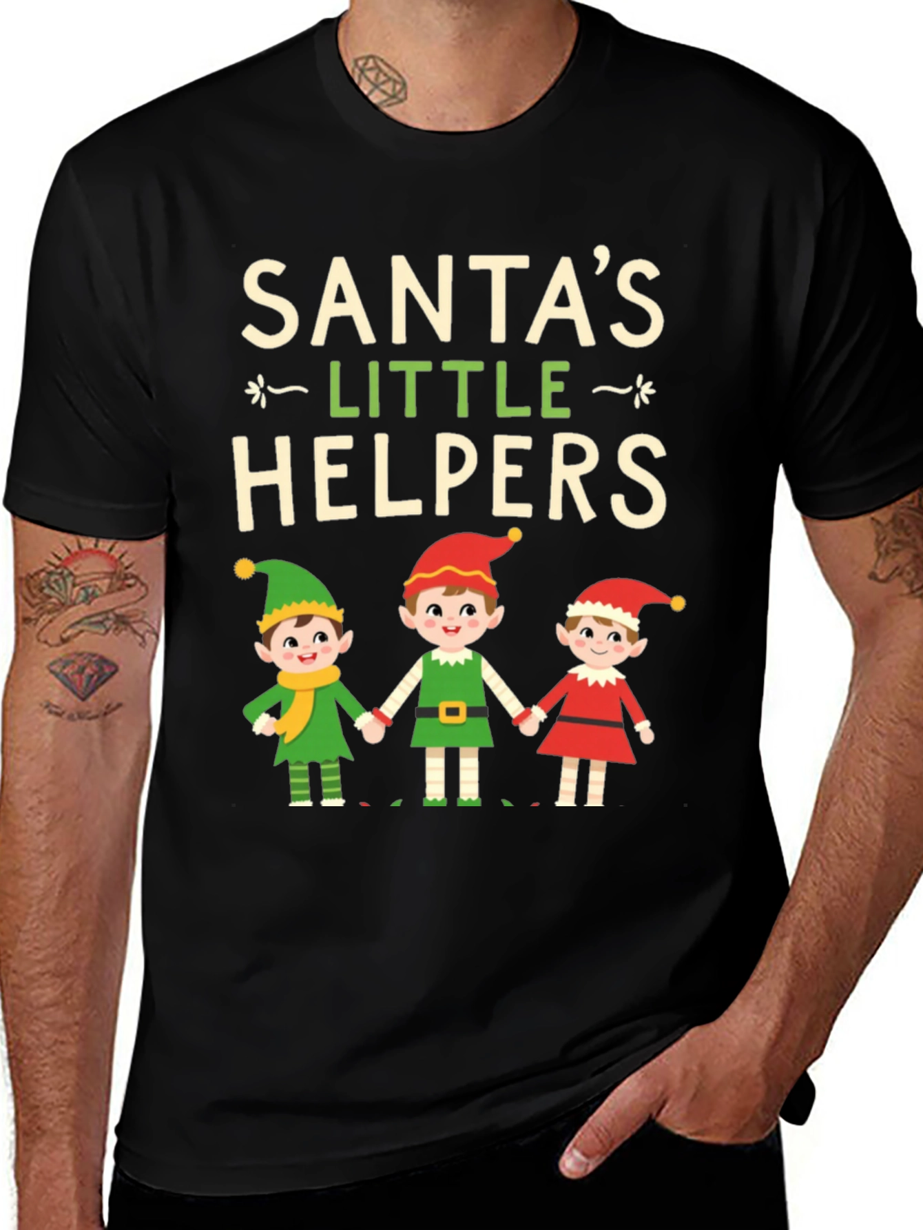 Santas Little Helpers Christmas Graphic Tee
