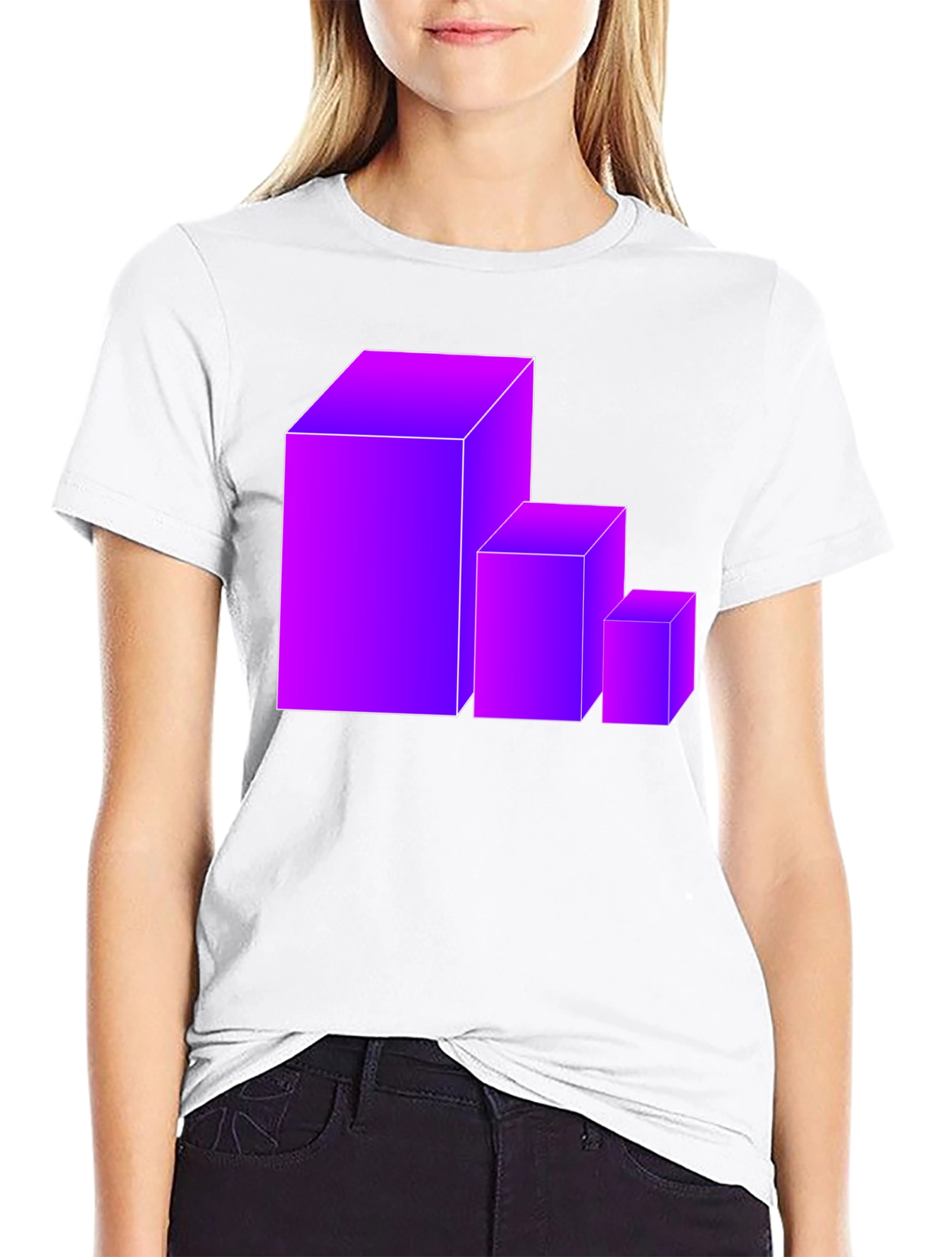 Gradient Cube Graphic T-Shirt - Modern Geometric Tee
