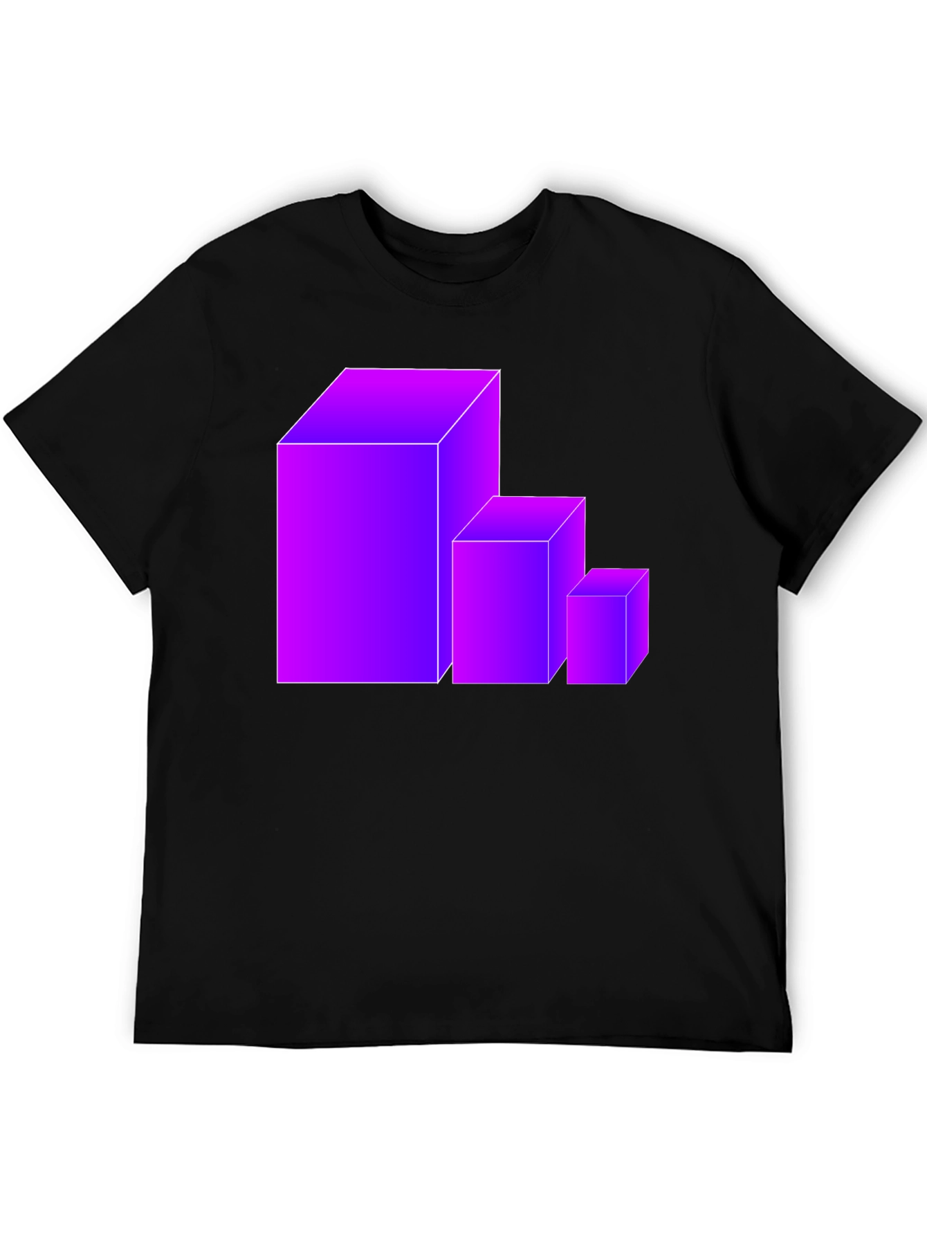 Gradient Cube Graphic T-Shirt - Modern Geometric Tee