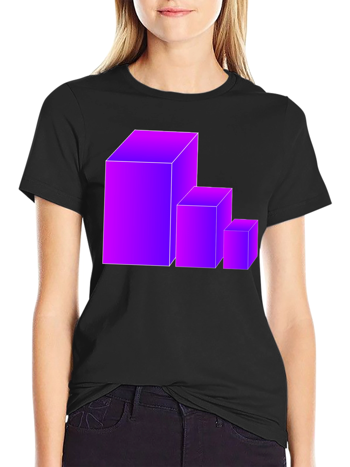 Gradient Cube Graphic T-Shirt - Modern Geometric Tee