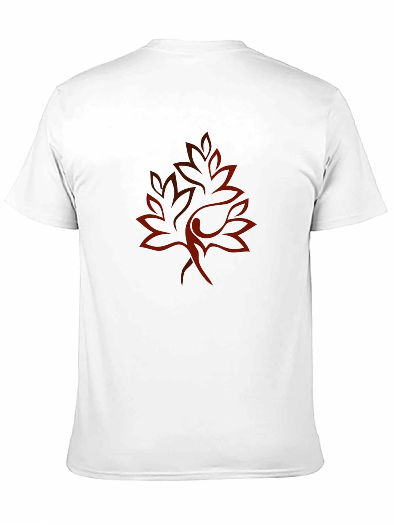 Leaf Print Black Crew Neck Tee