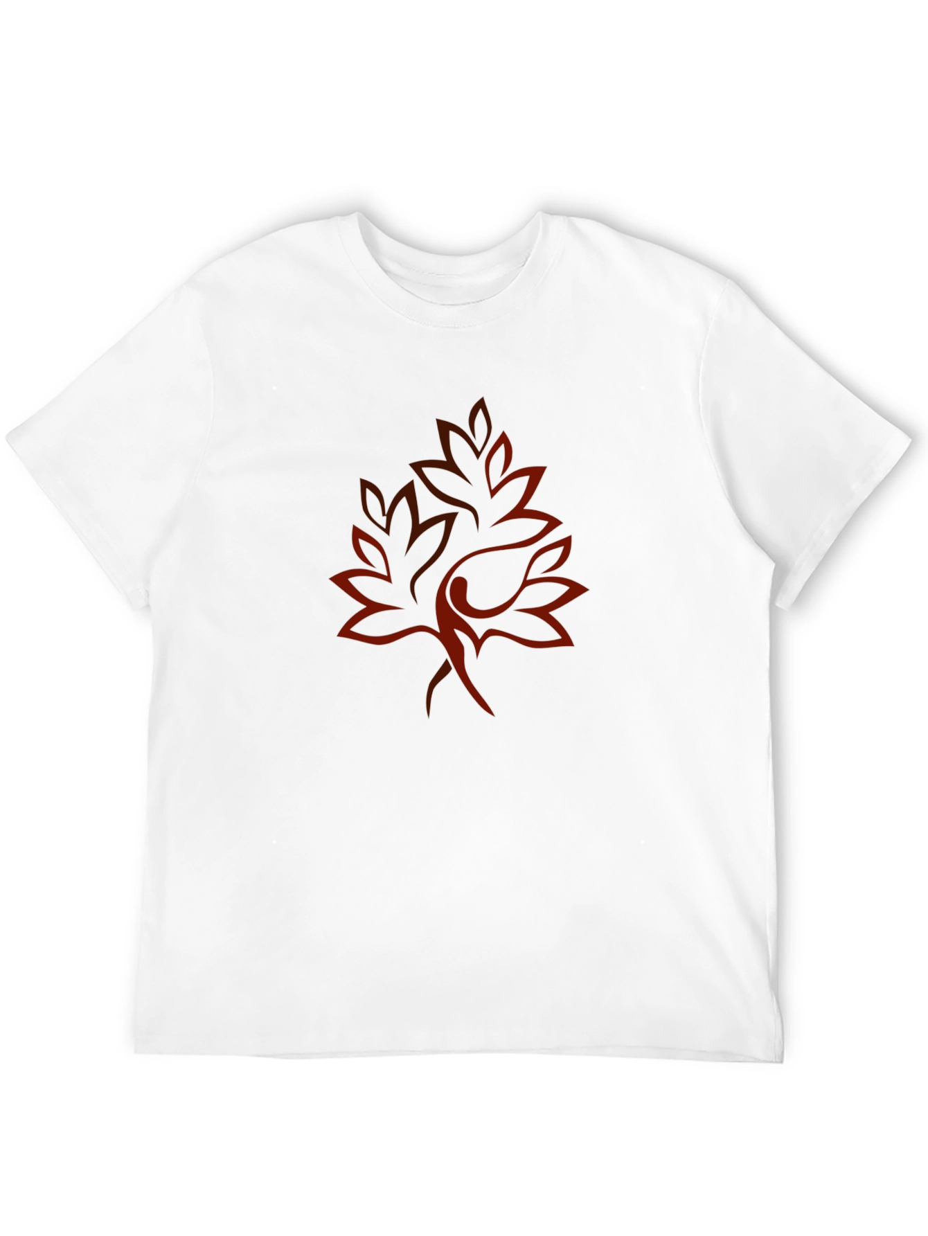 Leaf Print Black Crew Neck Tee