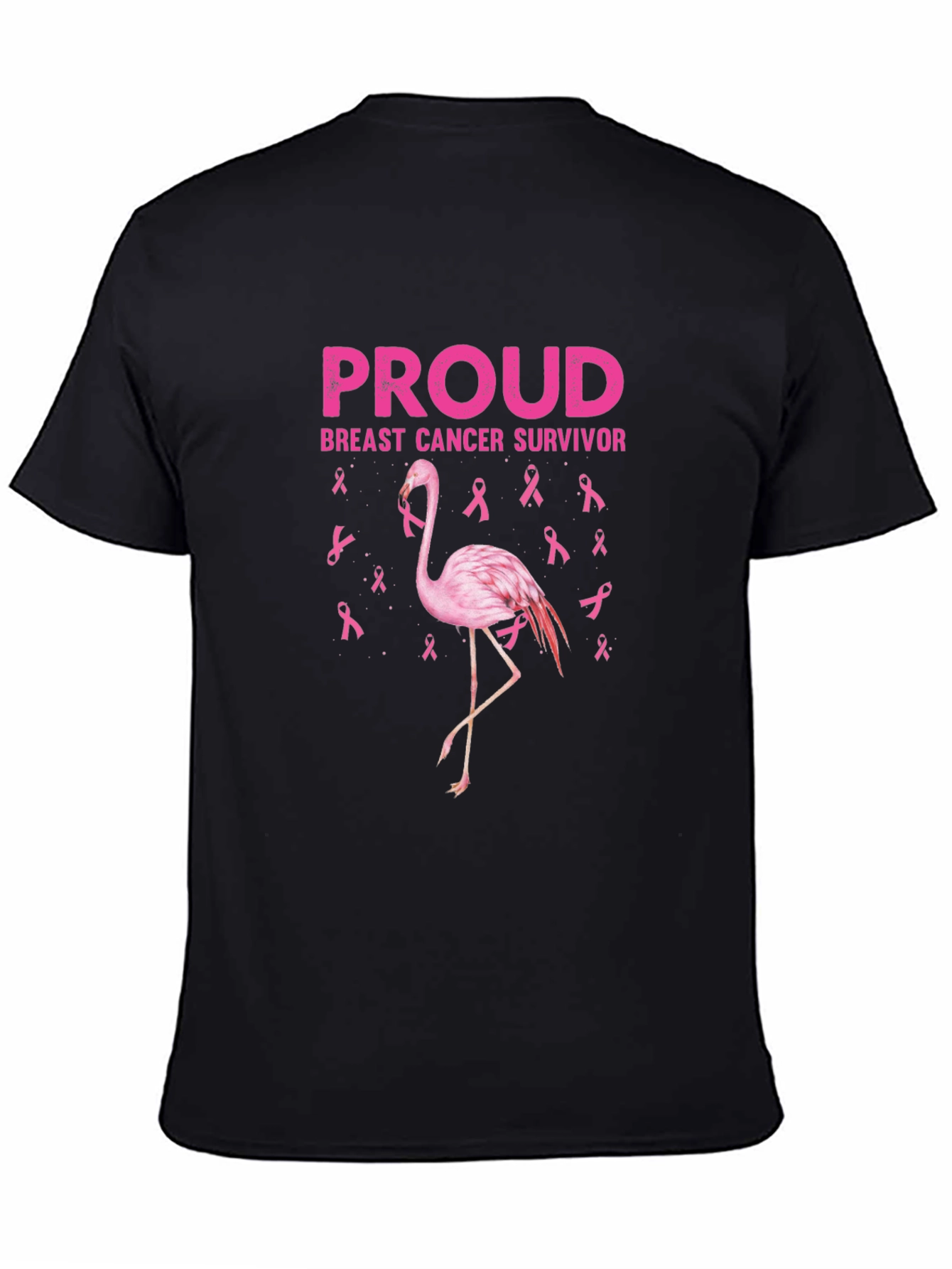 Proud Breast Cancer Survivor Flamingo T-Shirt
