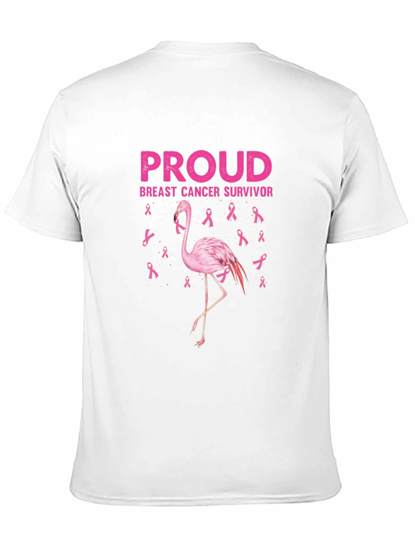Proud Breast Cancer Survivor Flamingo T-Shirt