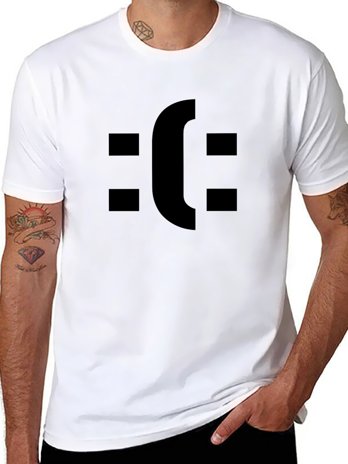 Sad Face T-Shirt - Black Graphic Tee