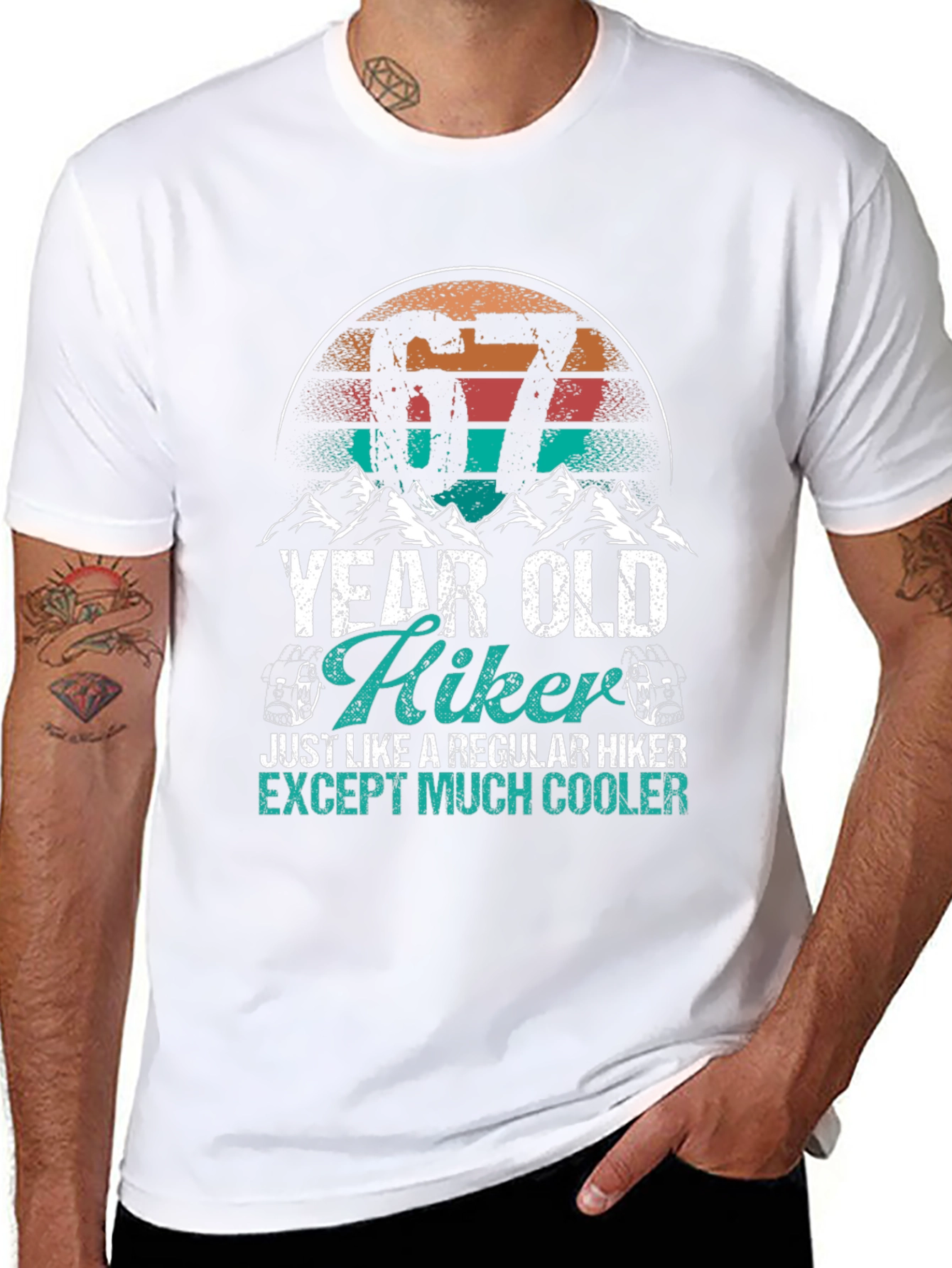 67 Year Old Hiker T-Shirt - Cool Hiking Apparel
