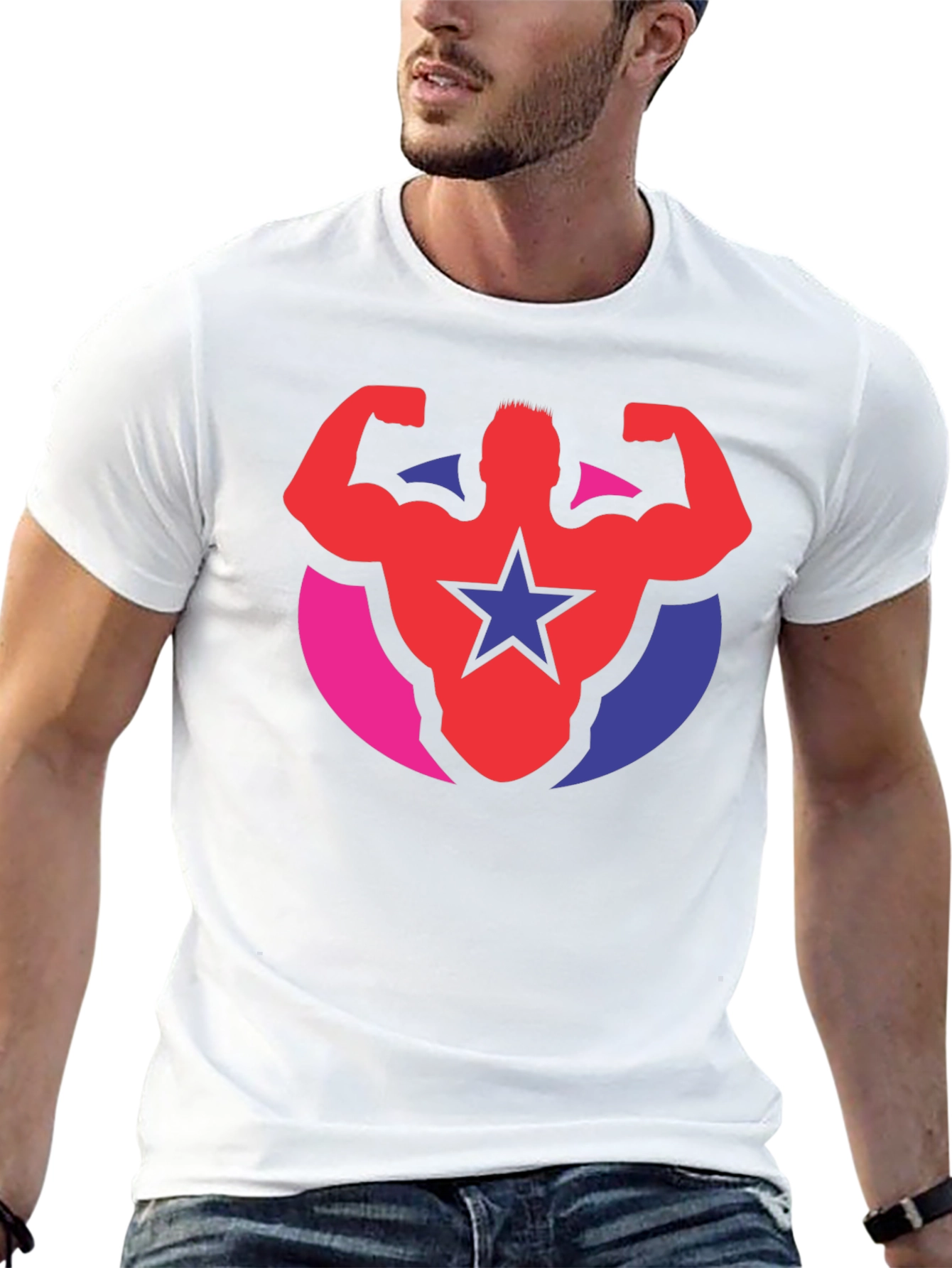 Muscle Star Graphic Tee - Black