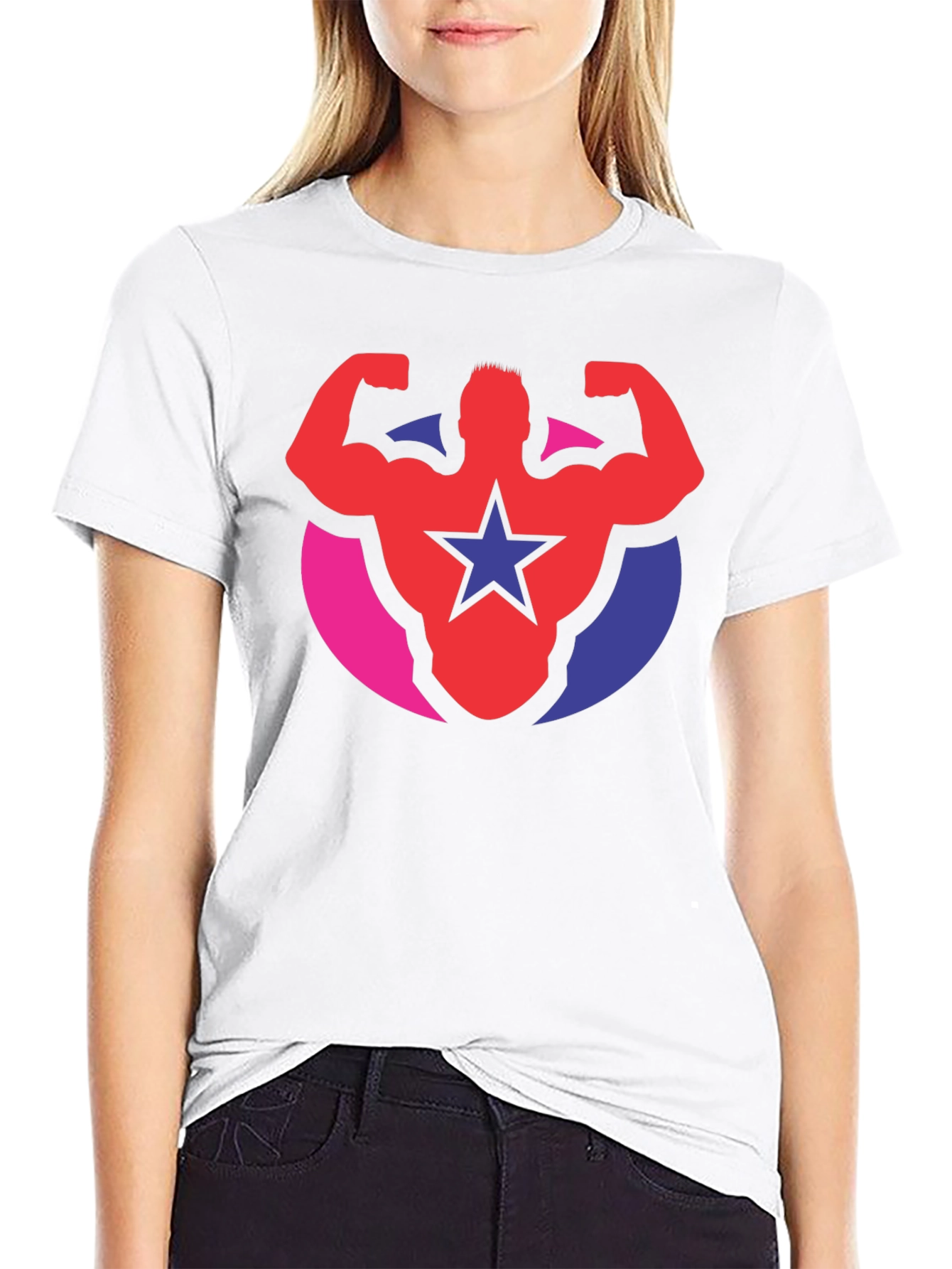 Muscle Star Graphic Tee - Black