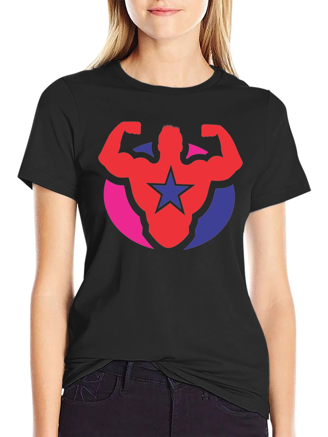 Muscle Star Graphic Tee - Black