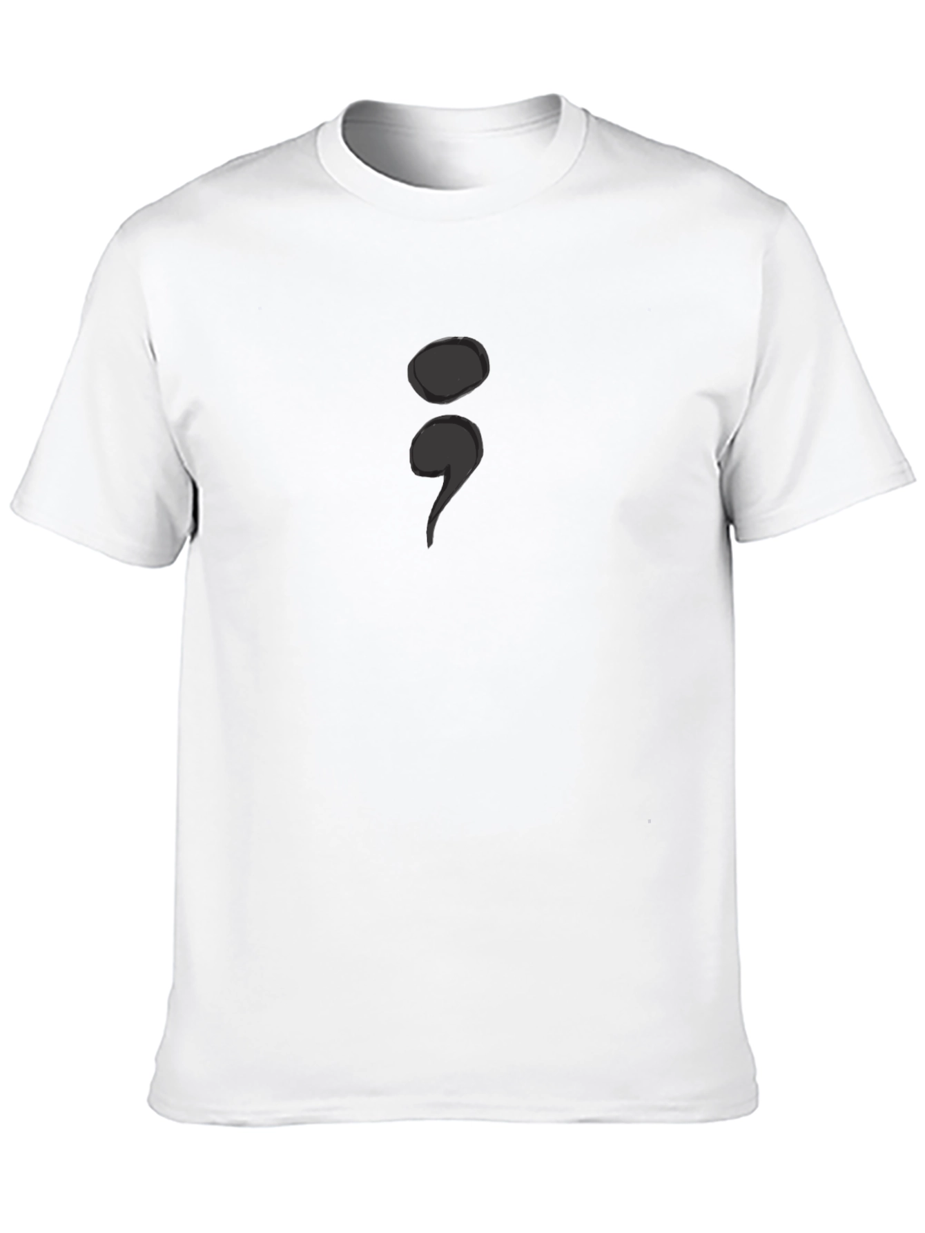 Black Semicolon Graphic Tee - A Symbol of Strength