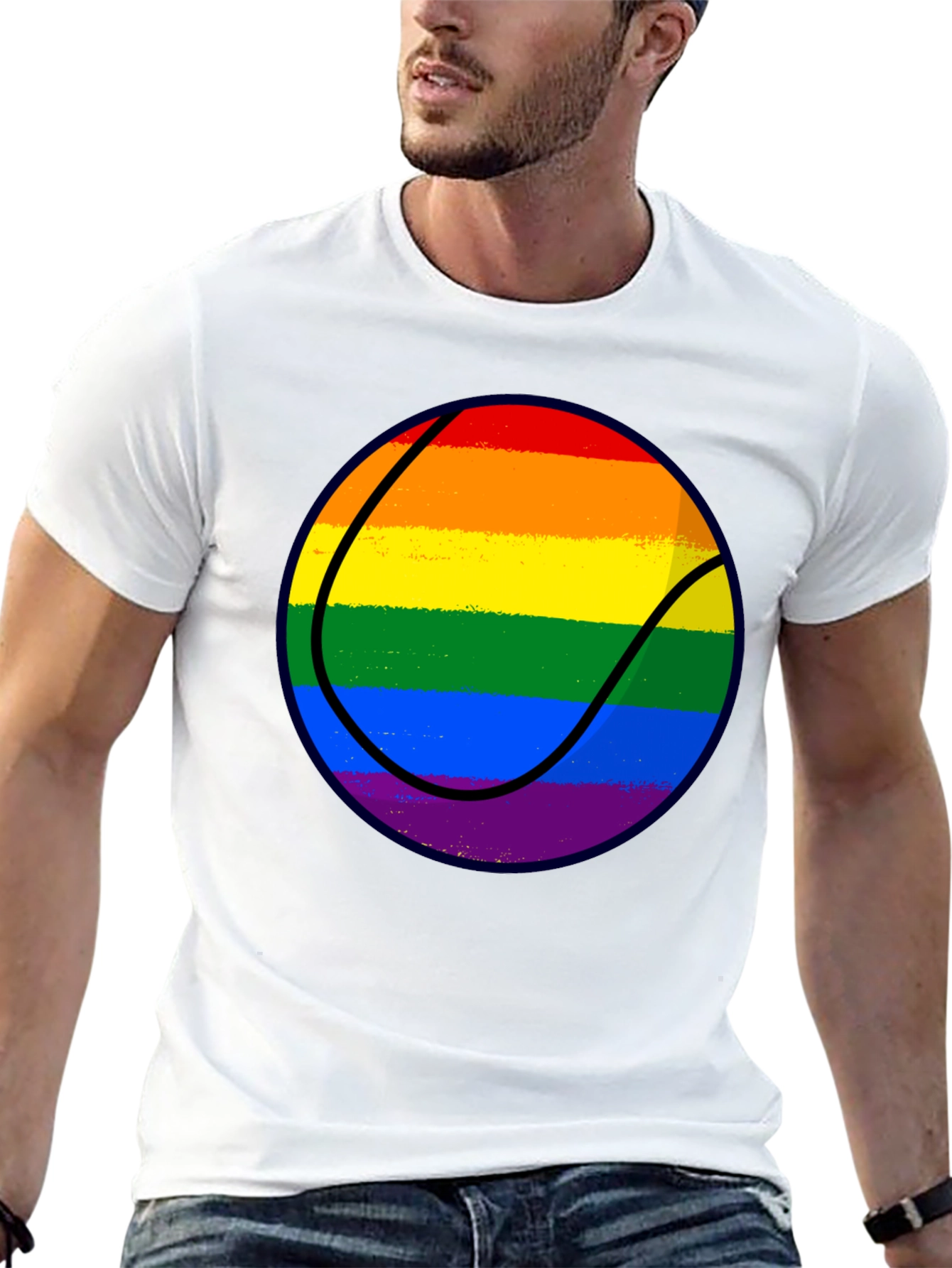 LGBT Rainbow Basketball Graphic Tee