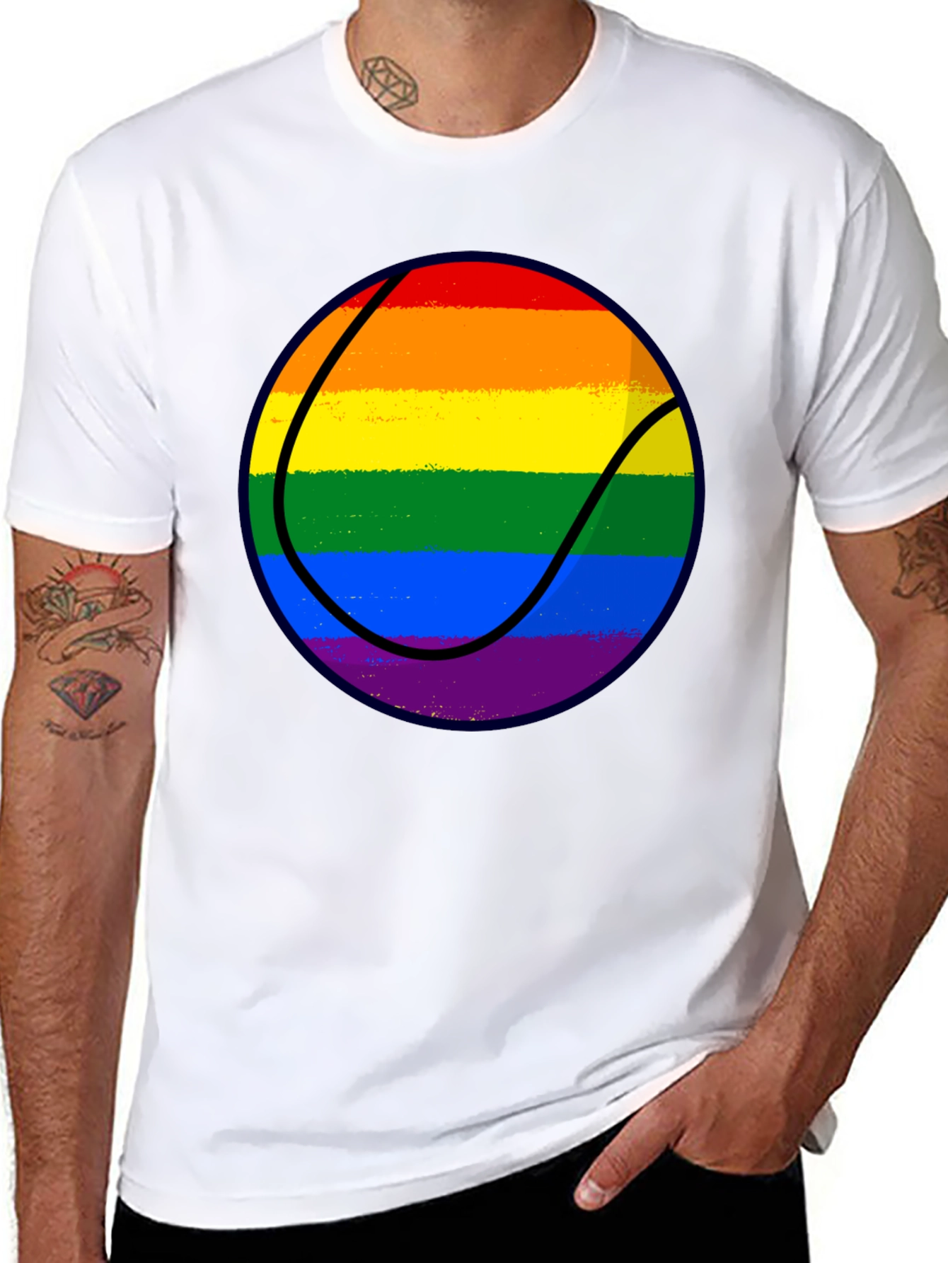 LGBT Rainbow Basketball Graphic Tee