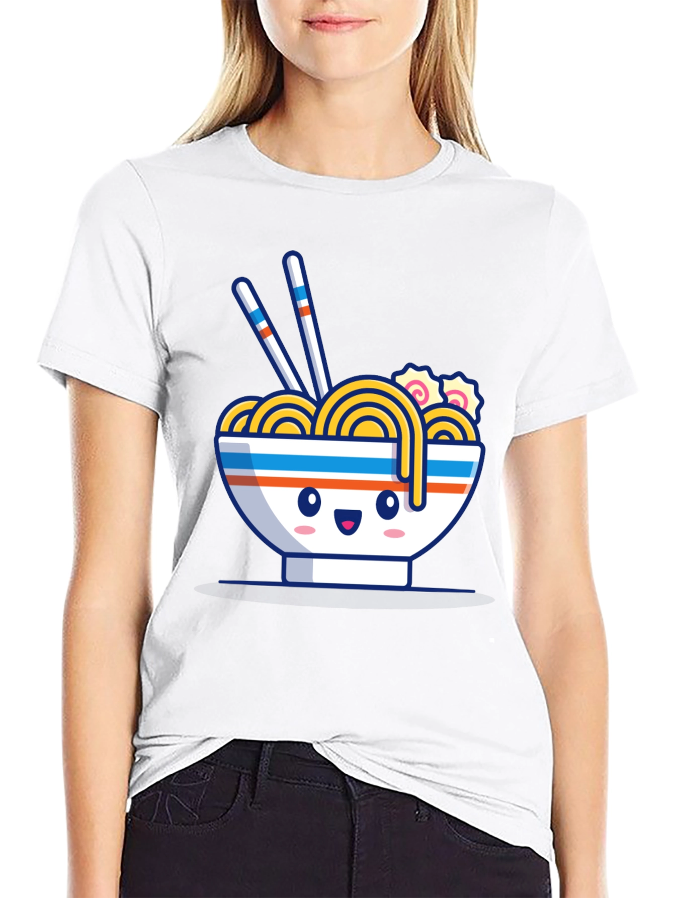 Kawaii Ramen Bowl Black T-Shirt