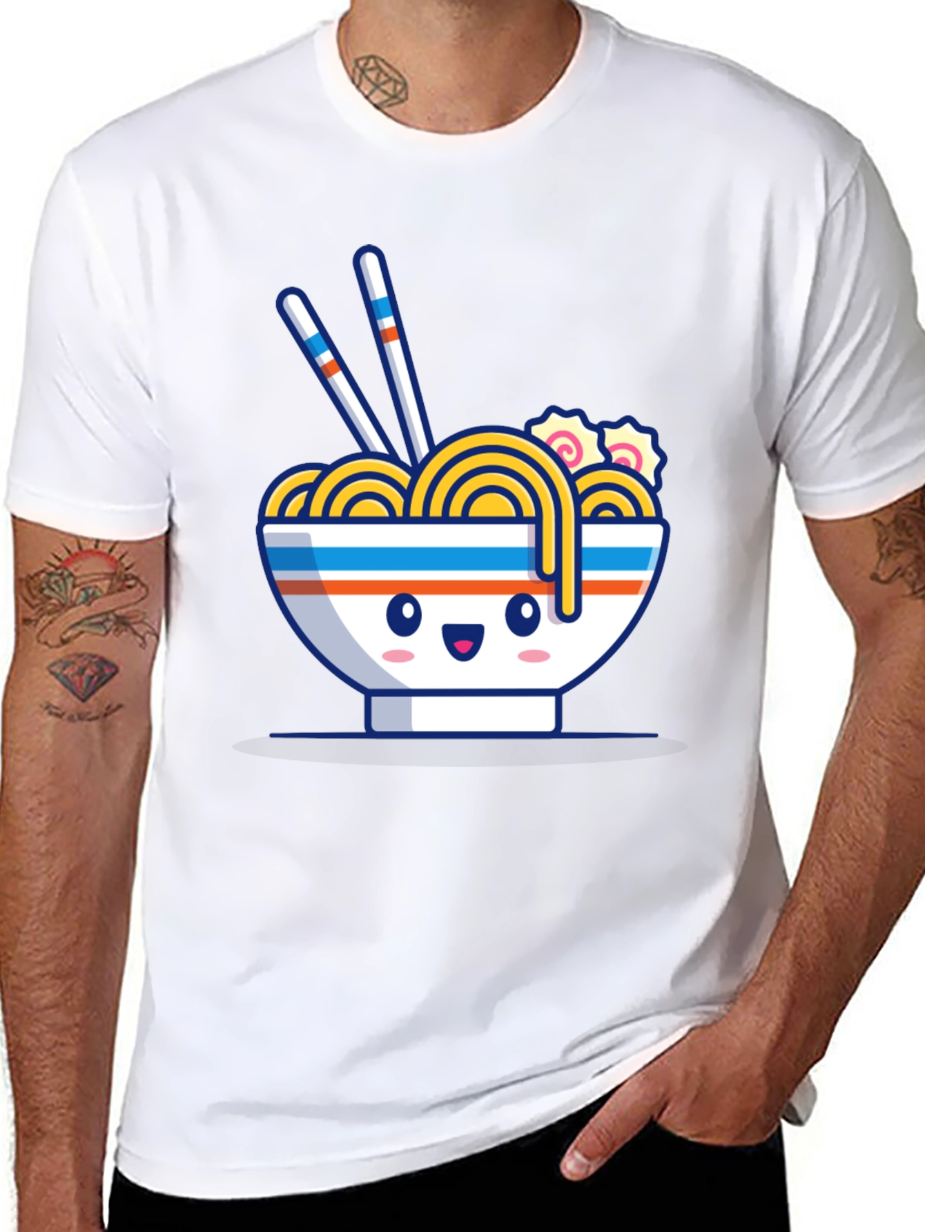 Kawaii Ramen Bowl Black T-Shirt