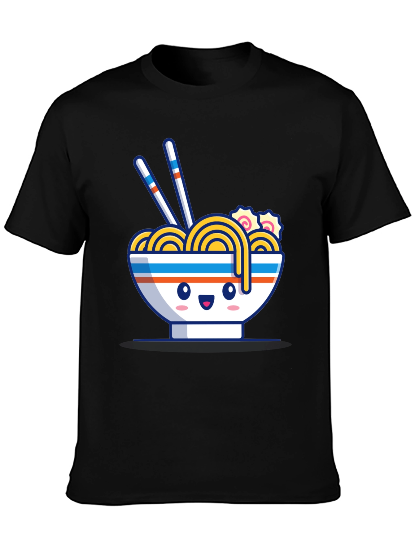 Kawaii Ramen Bowl Black T-Shirt