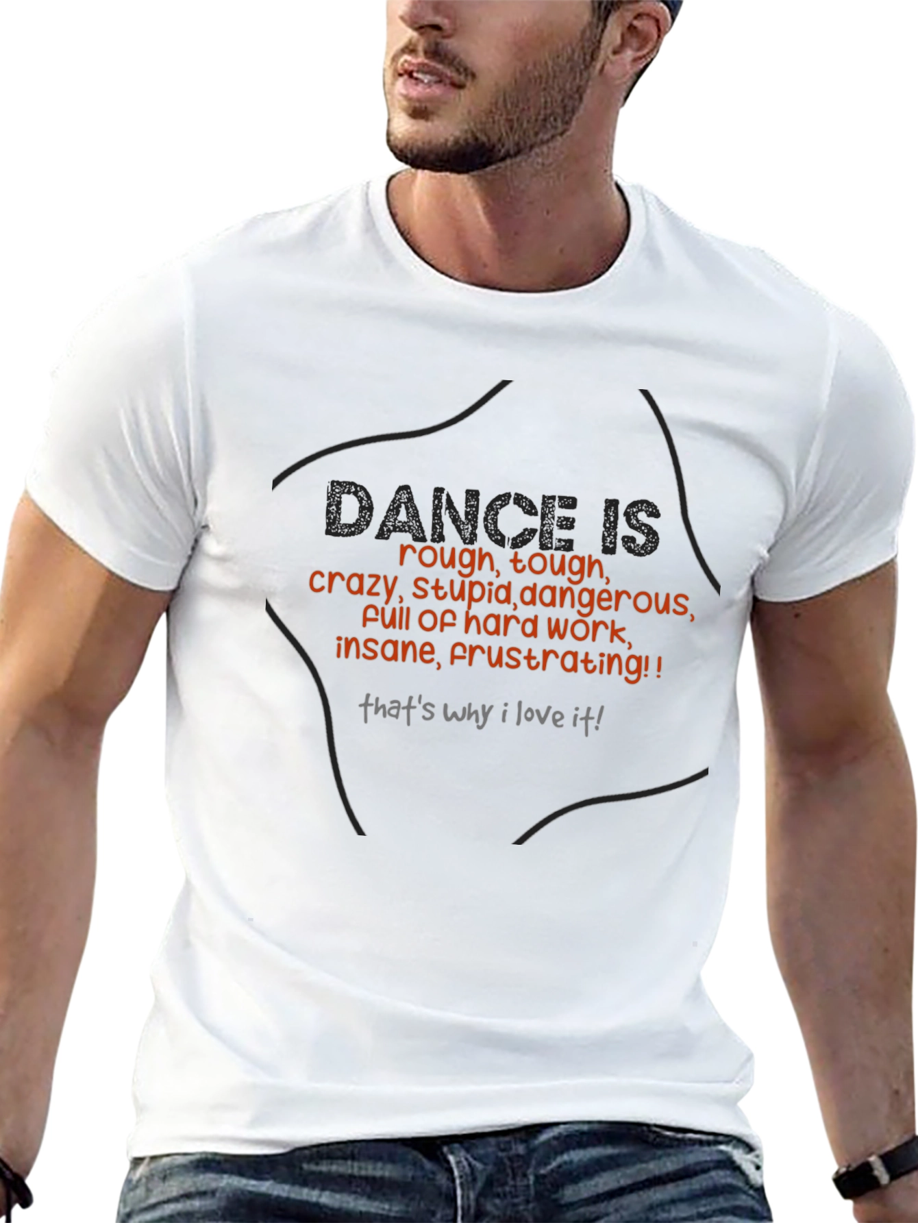 Dance is Rough Mens Black T-Shirt