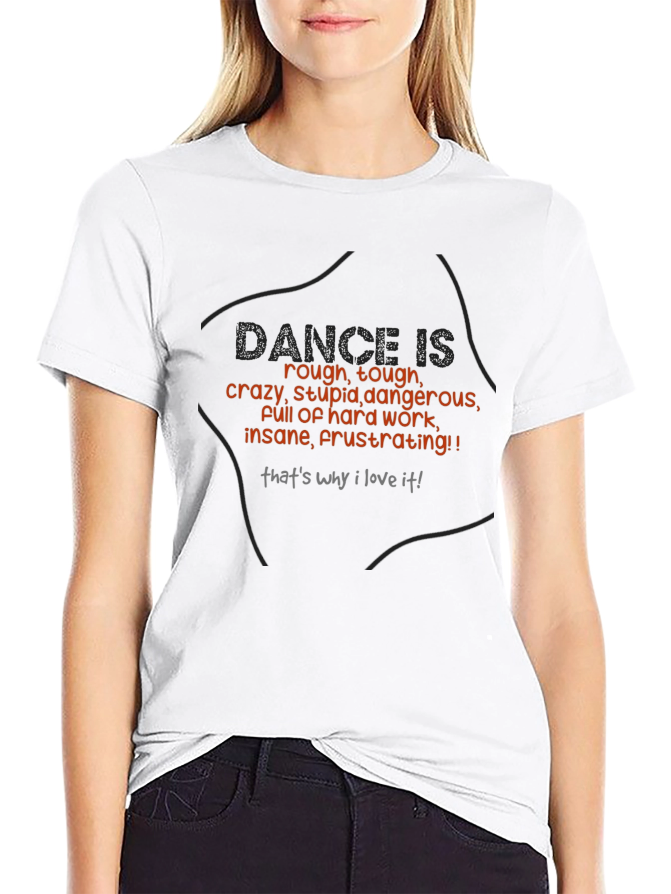Dance is Rough Mens Black T-Shirt