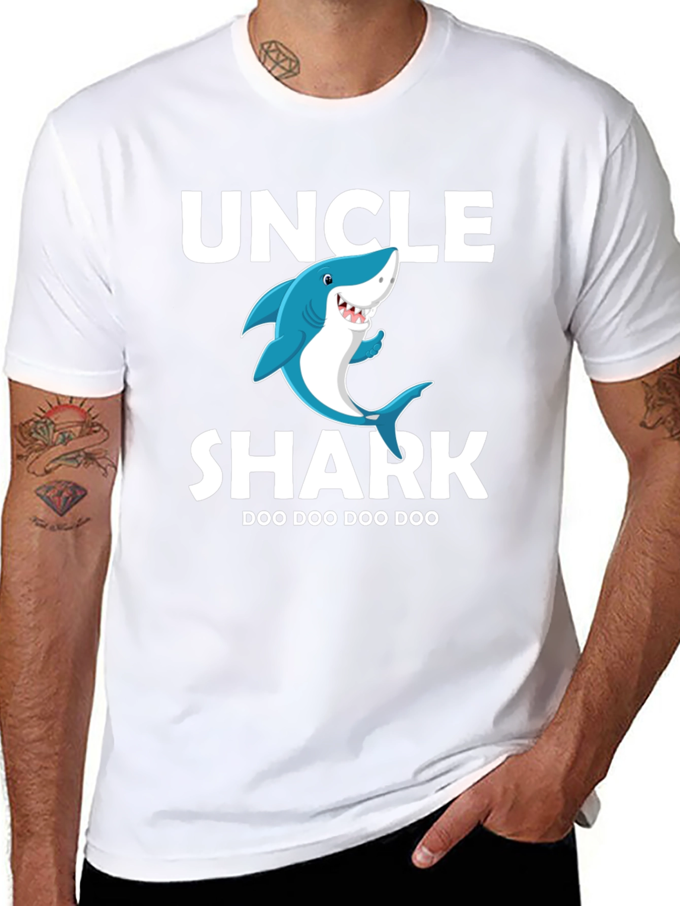Uncle Shark Doo Doo T-Shirt - Fun Family Tee