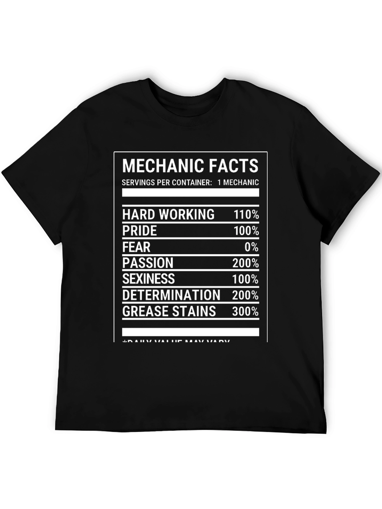Mechanic Facts T-Shirt - Hardworking Passionate