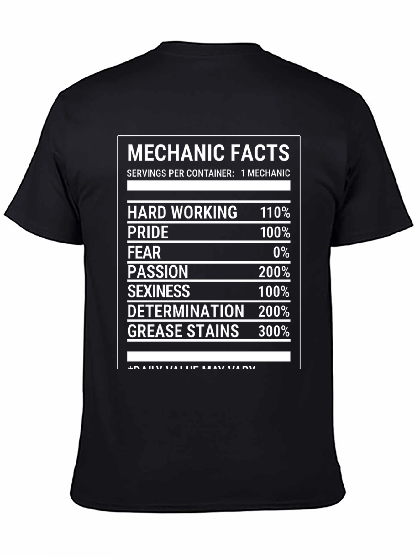 Mechanic Facts T-Shirt - Hardworking Passionate