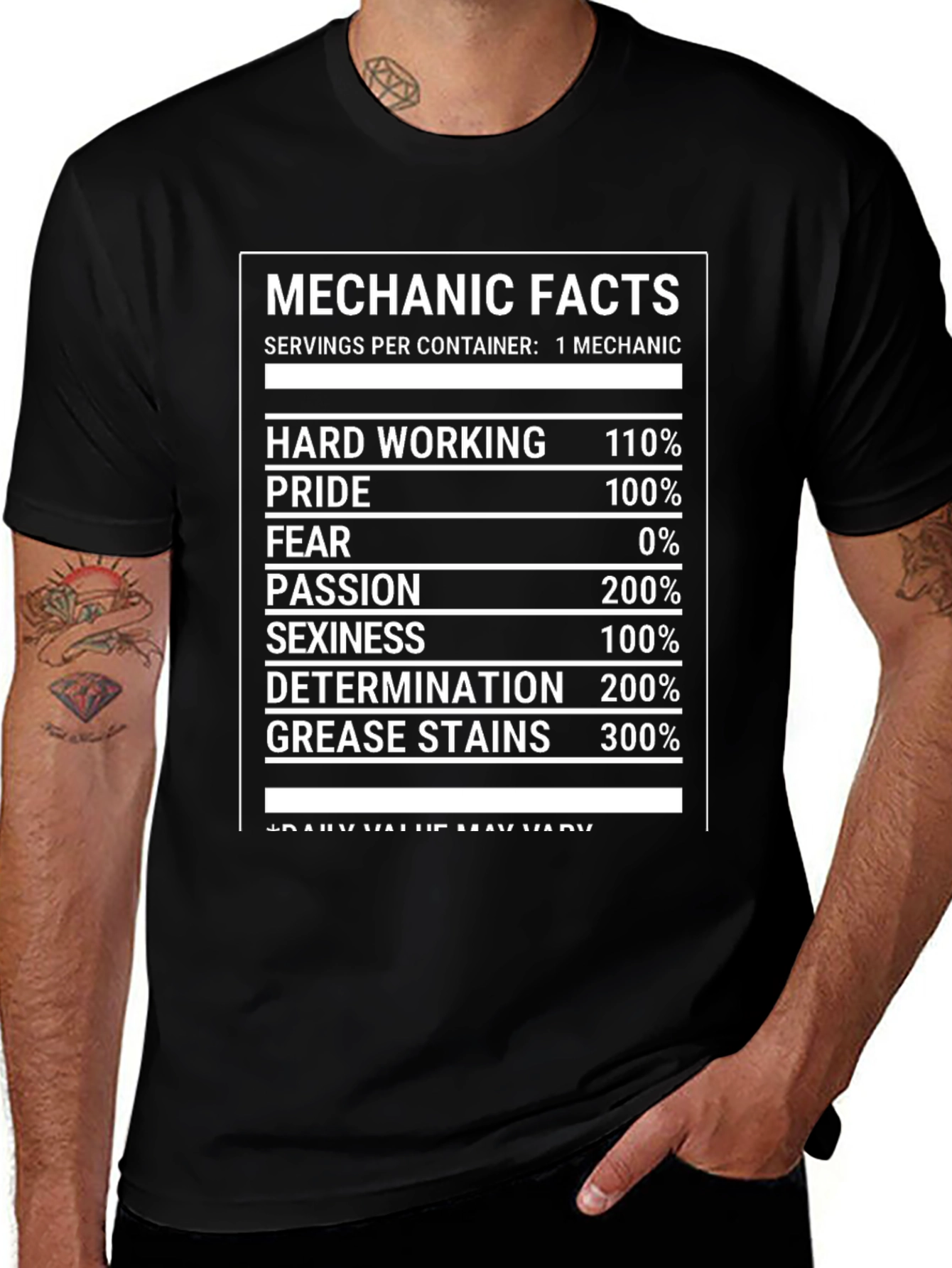 Mechanic Facts T-Shirt - Hardworking Passionate