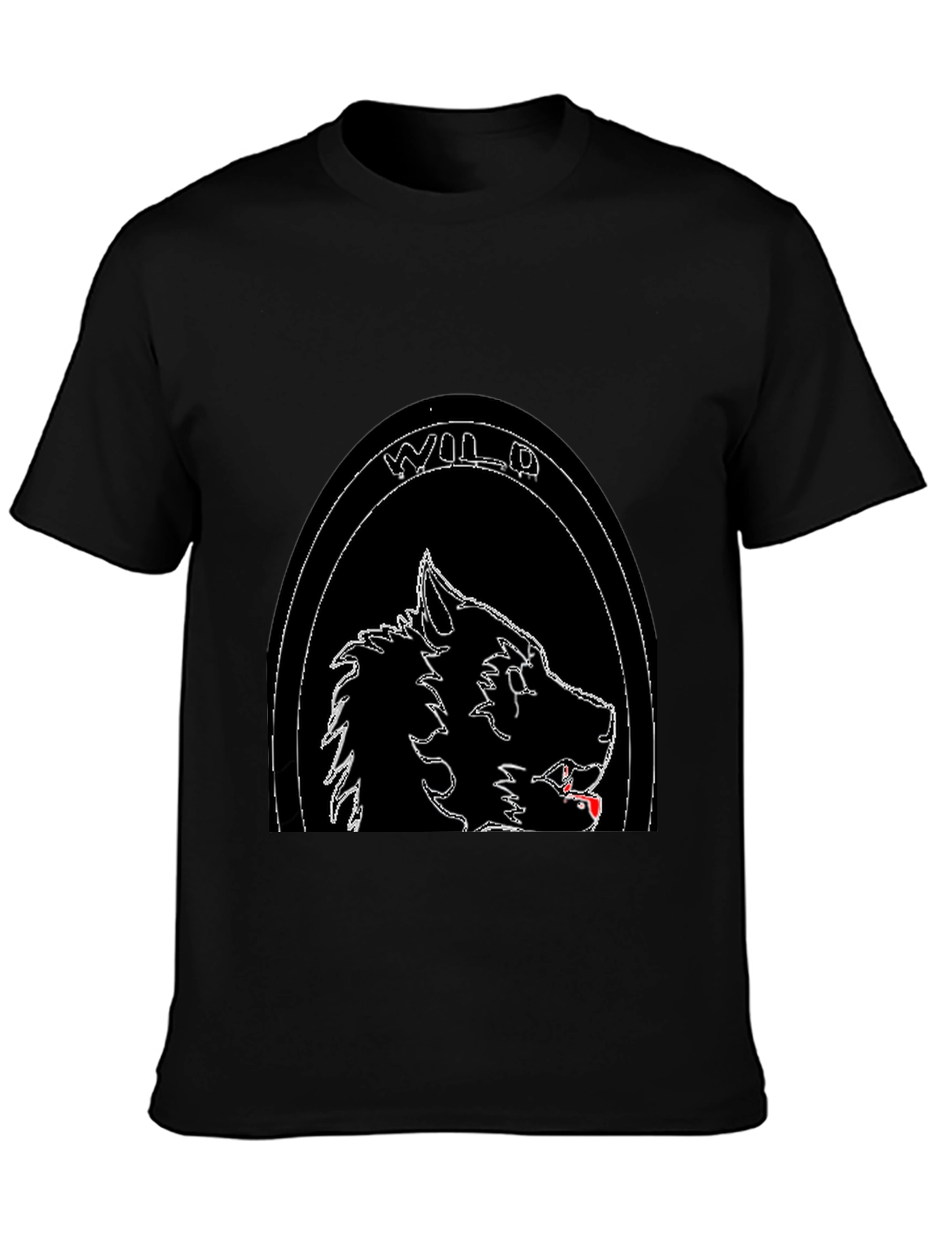 Wild Wolf Graphic T-Shirt - Black Stylish Cool Design