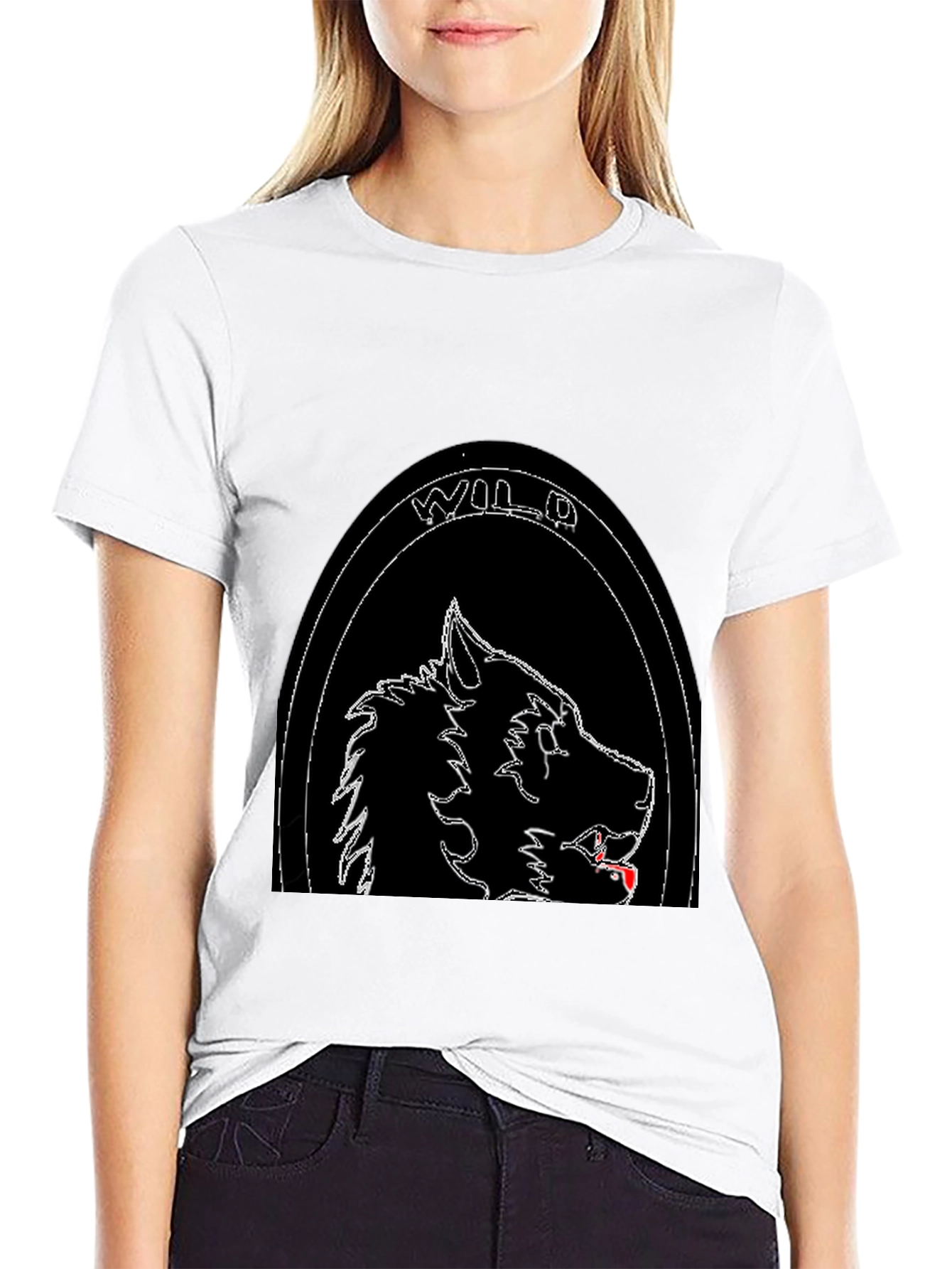 Wild Wolf Graphic T-Shirt - Black Stylish Cool Design