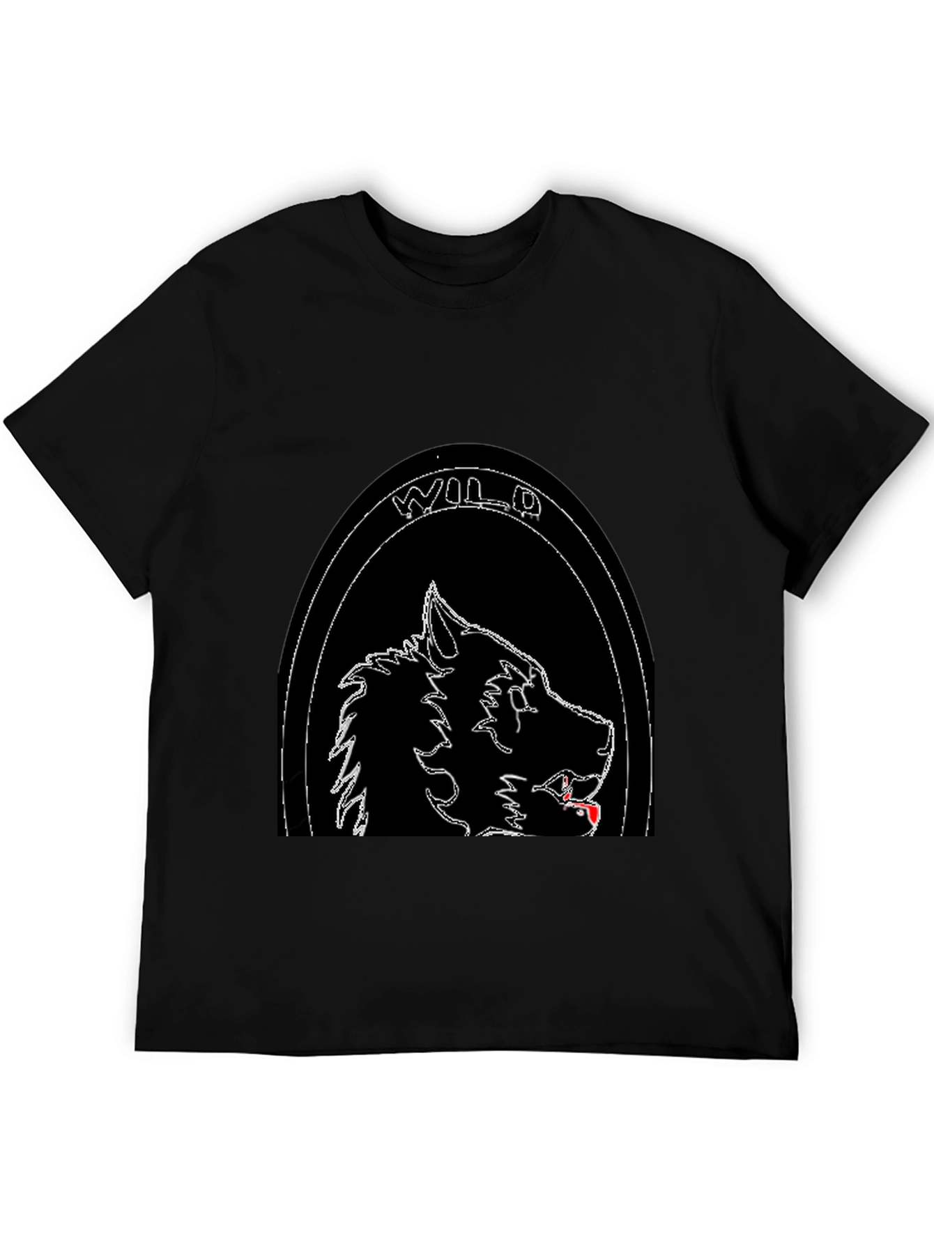 Wild Wolf Graphic T-Shirt - Black Stylish Cool Design