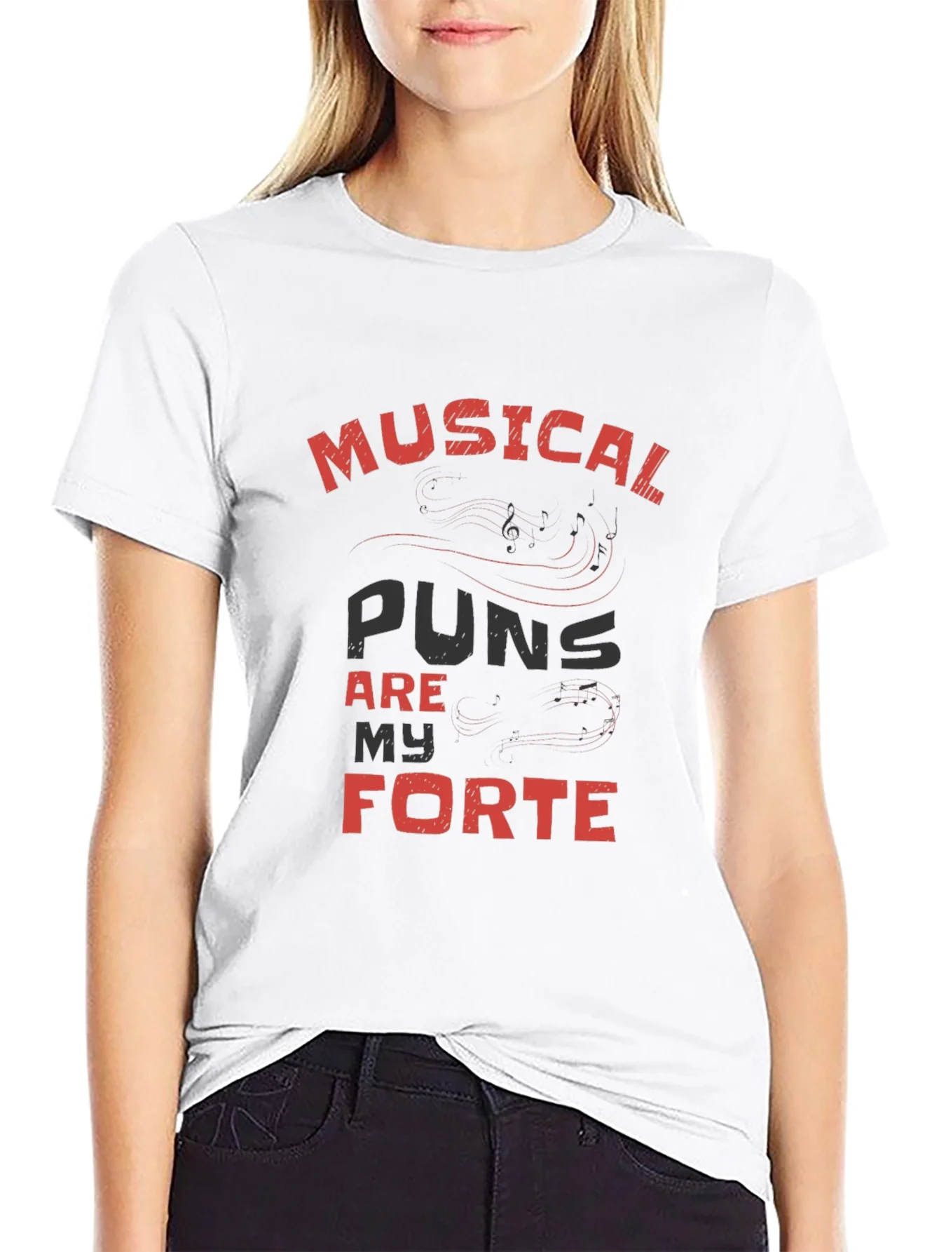 Musical Puns Are My Forte Black T-Shirt
