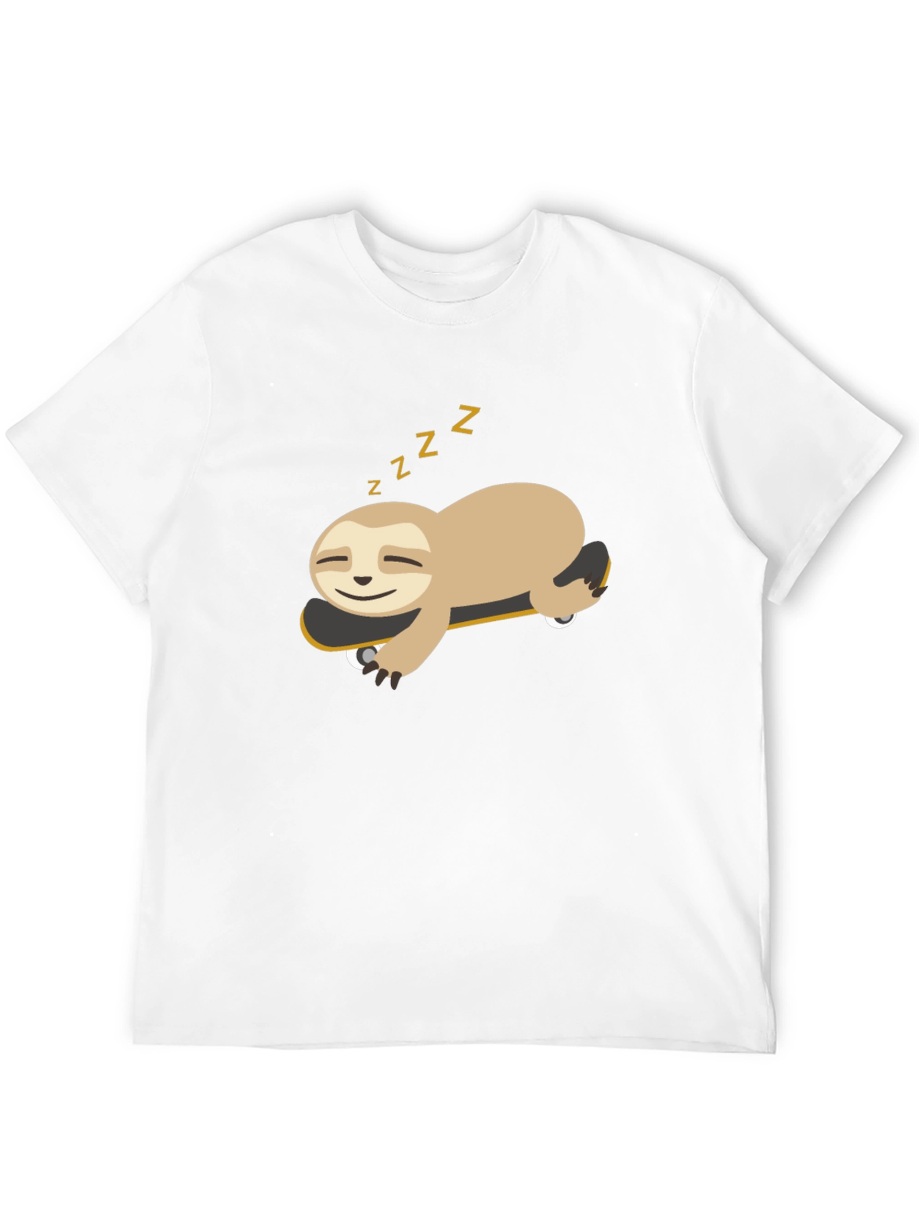 Sloth on Skateboard Graphic Tee - Relaxed Fit