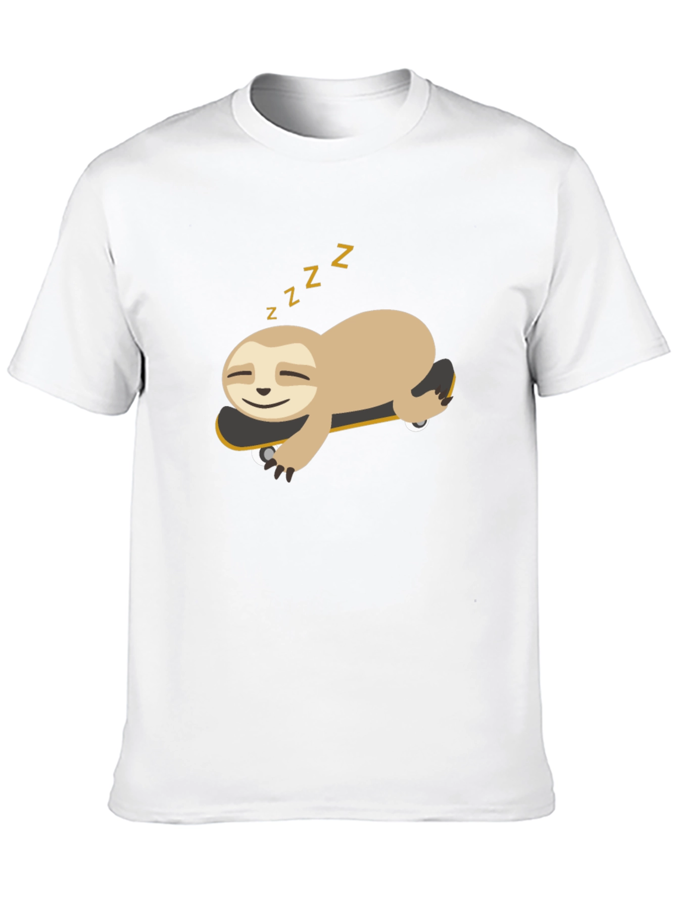 Sloth on Skateboard Graphic Tee - Relaxed Fit