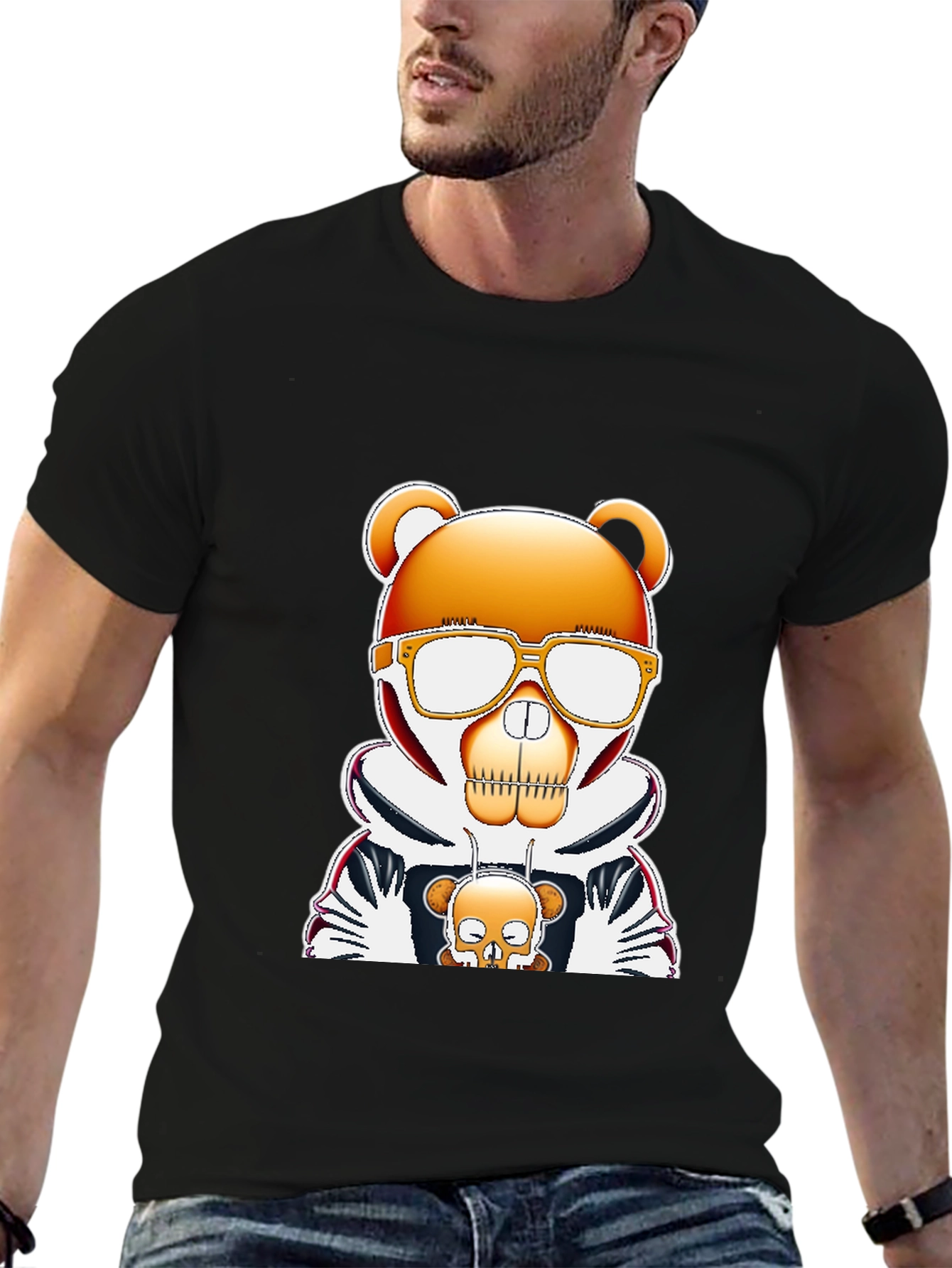 Graphic T-Shirt: Bear Skull Design