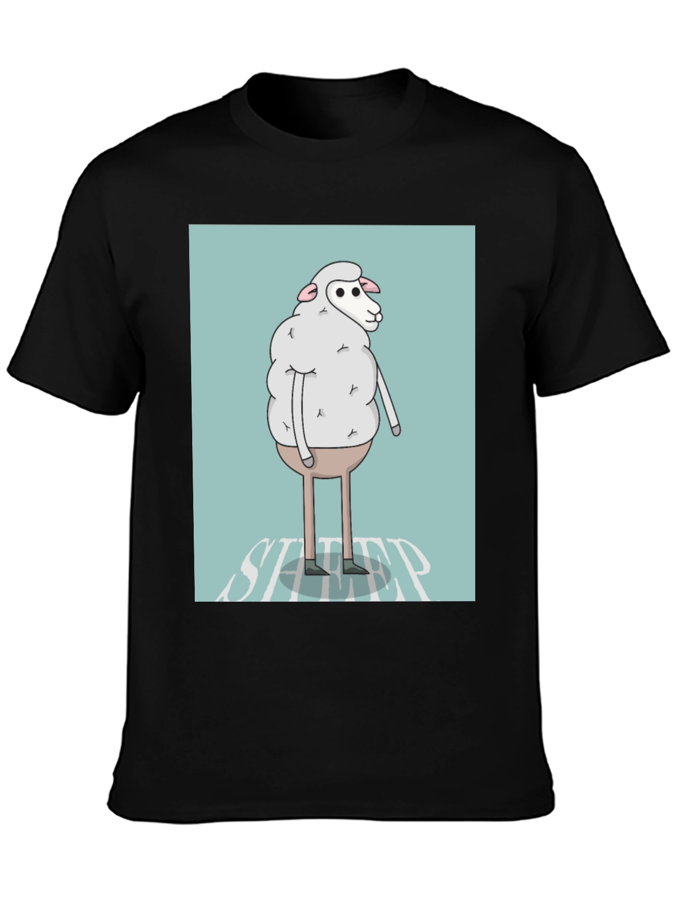 Cartoon Sheep Graphic Tee - Unique Design