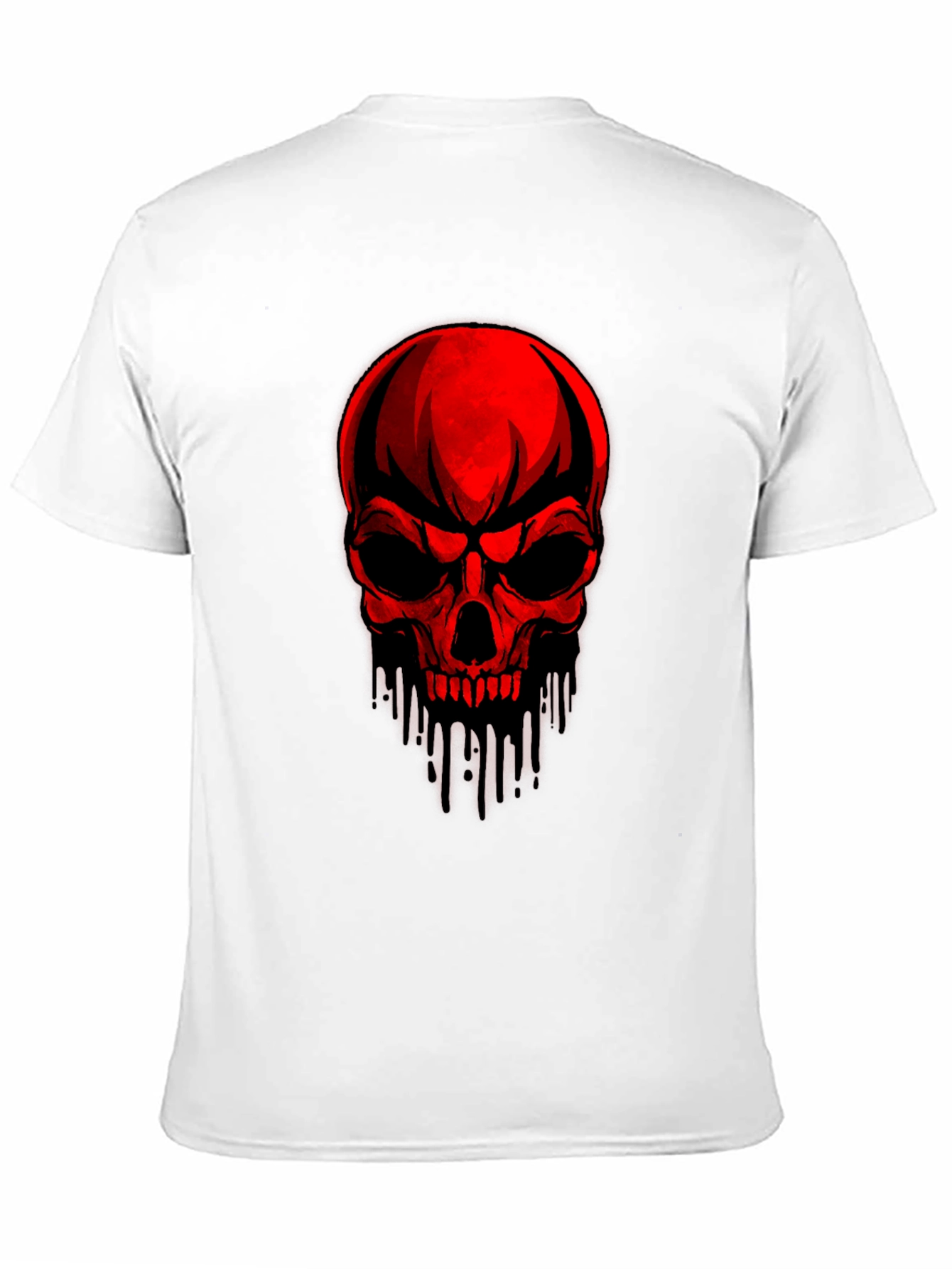 Red Skull Graphic Print Black T-Shirt