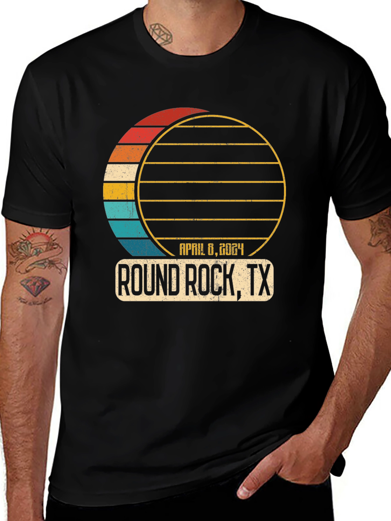 Round Rock TX April 8 2024 Solar Eclipse T-Shirt
