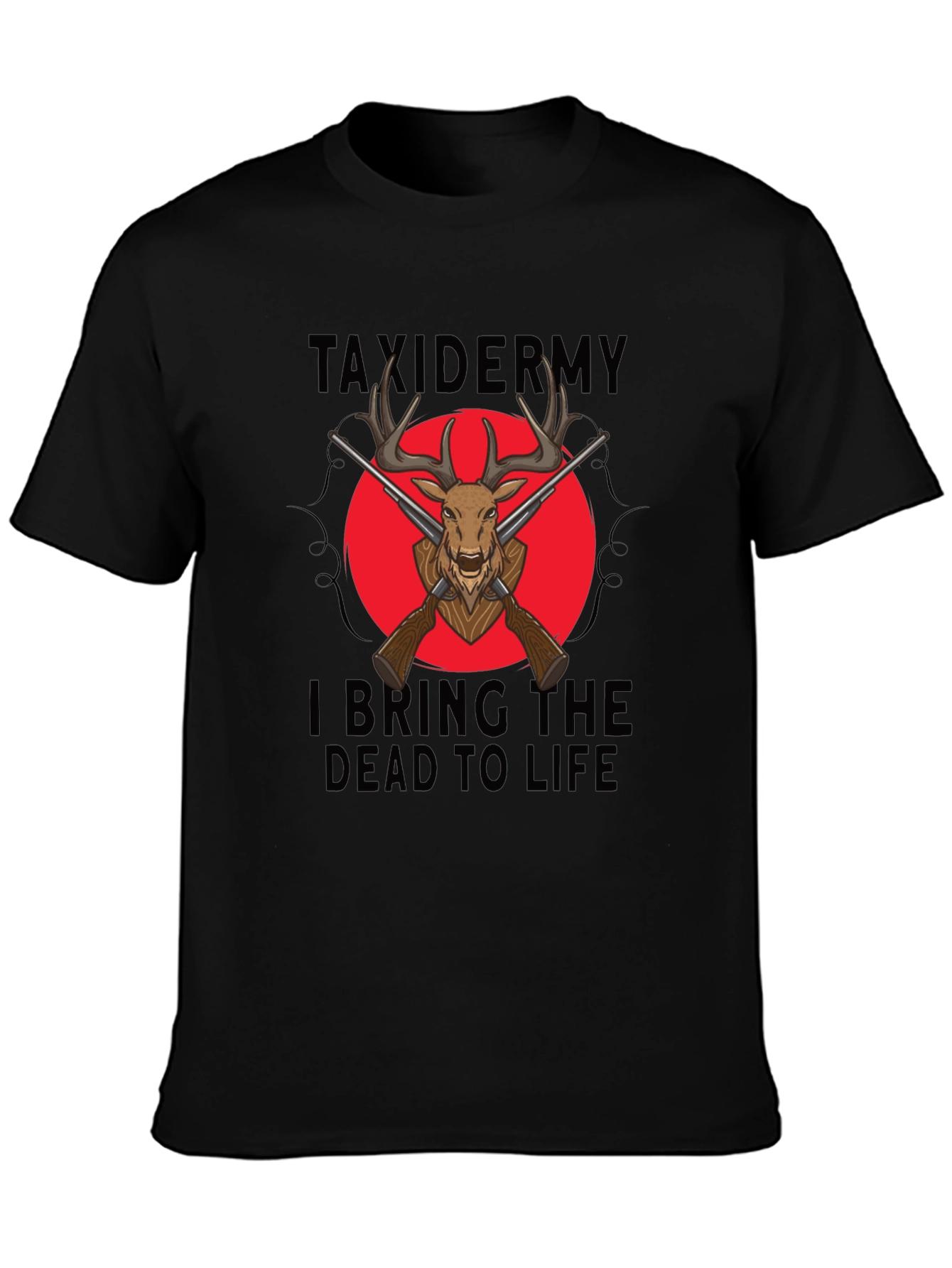 Taxidermy Deer Graphic Black Tee