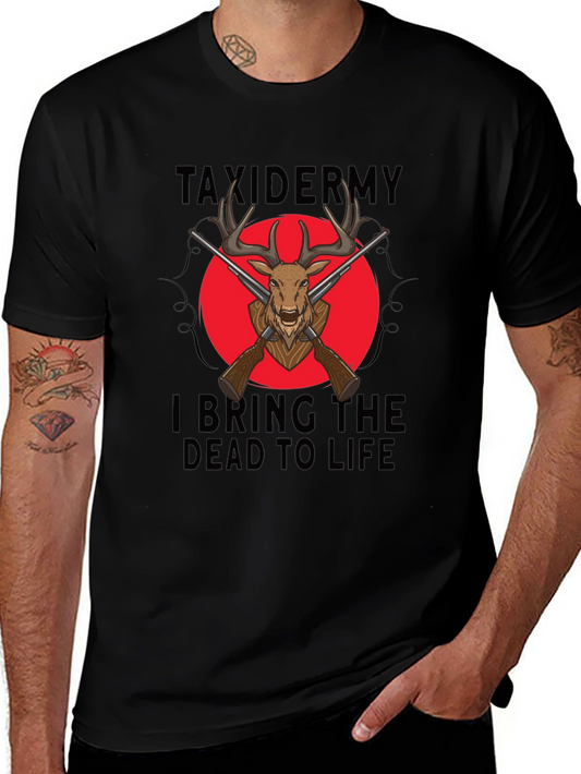 Taxidermy Deer Graphic Black Tee