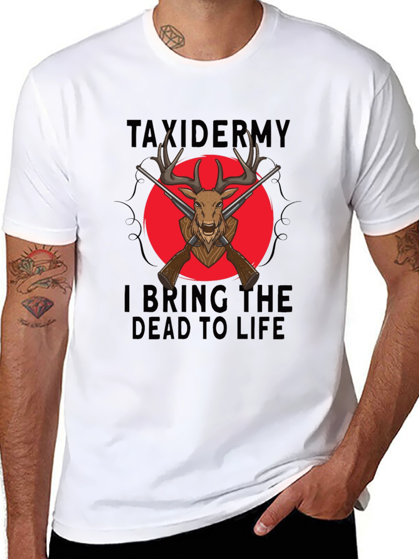 Taxidermy Deer Graphic Black Tee