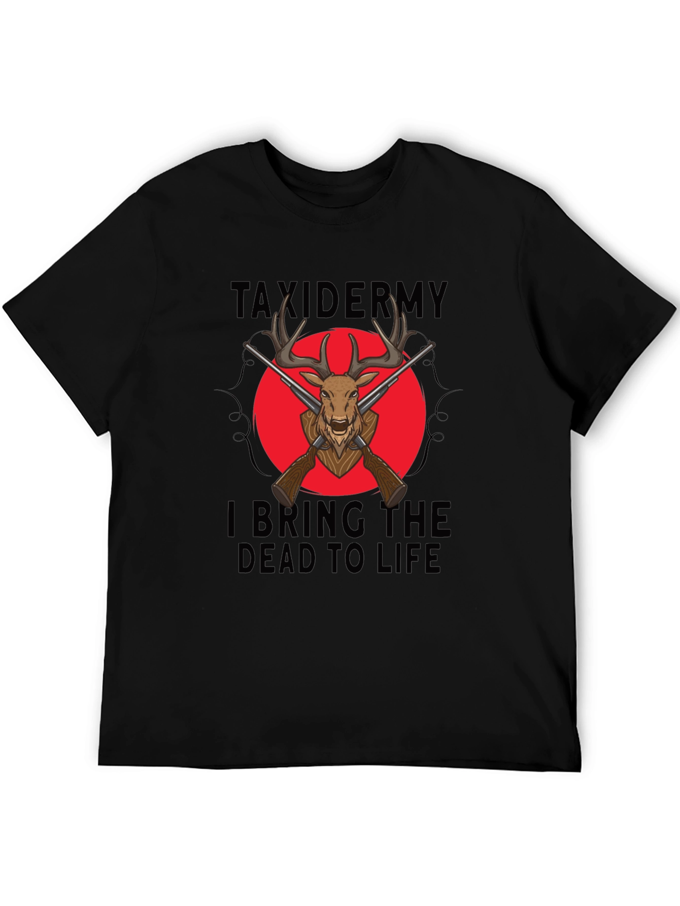 Taxidermy Deer Graphic Black Tee