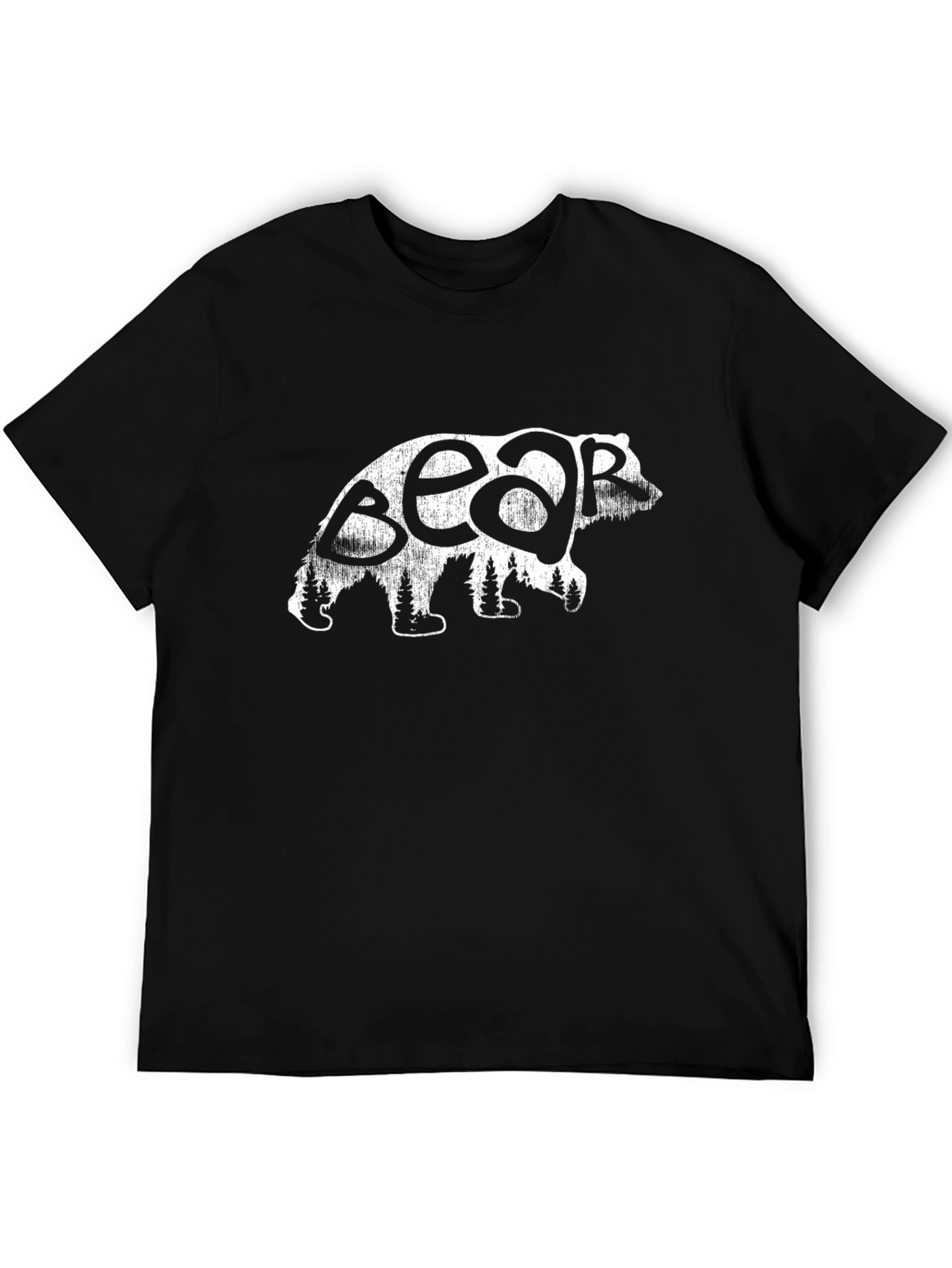 Bear Silhouette Graphic T-Shirt - Black