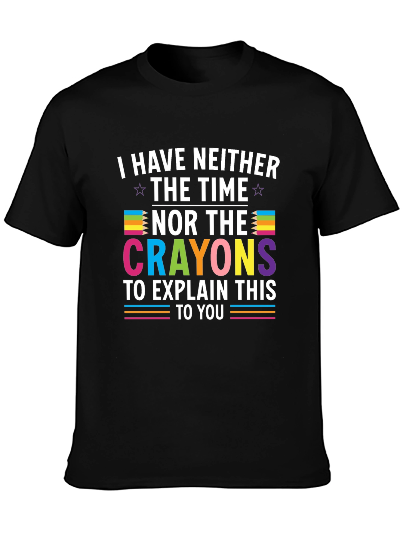 Funny Crayon Graphic T-Shirt