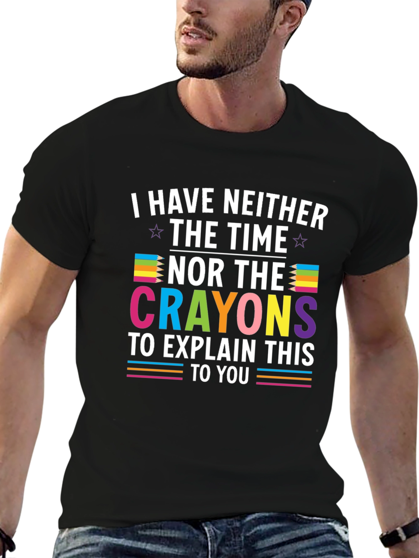 Funny Crayon Graphic T-Shirt